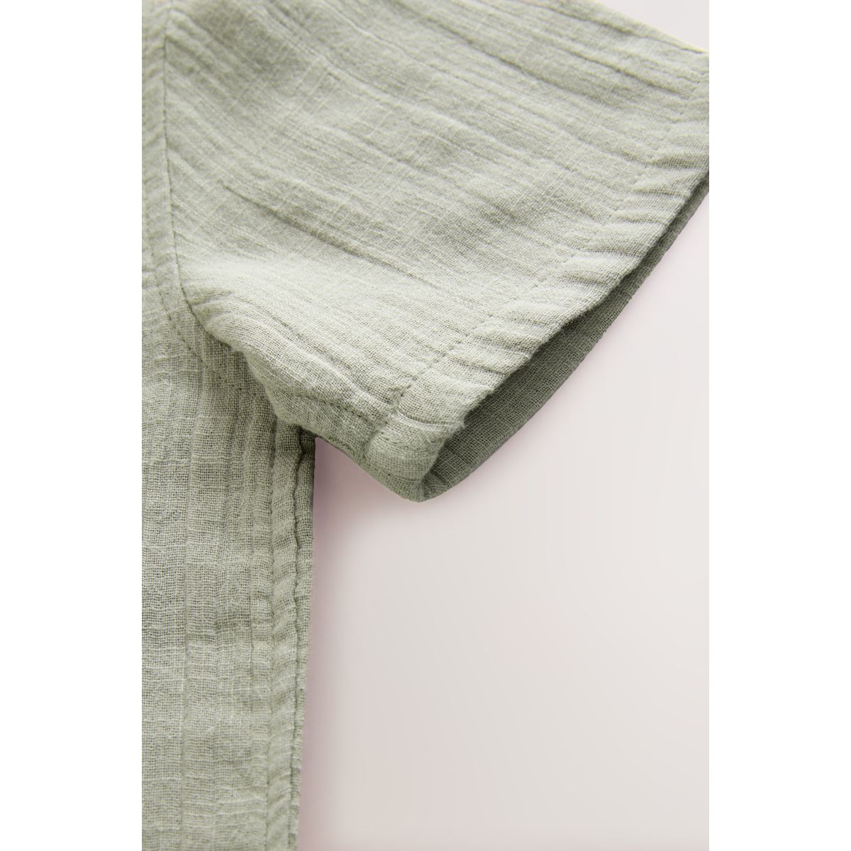 Pyjama texturé à manches courtes 100 % coton tissu double vert kaki, NEXT