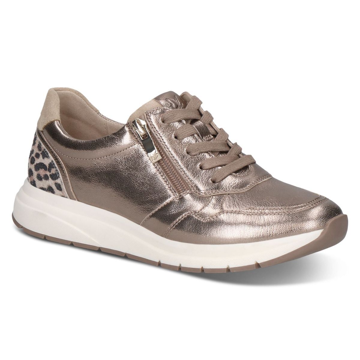 Basket en cuir marron poivre combiné, CAPRICE