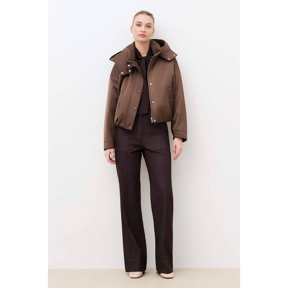 Doudoune courte ample GSIENNA marron foncé, CAROLL