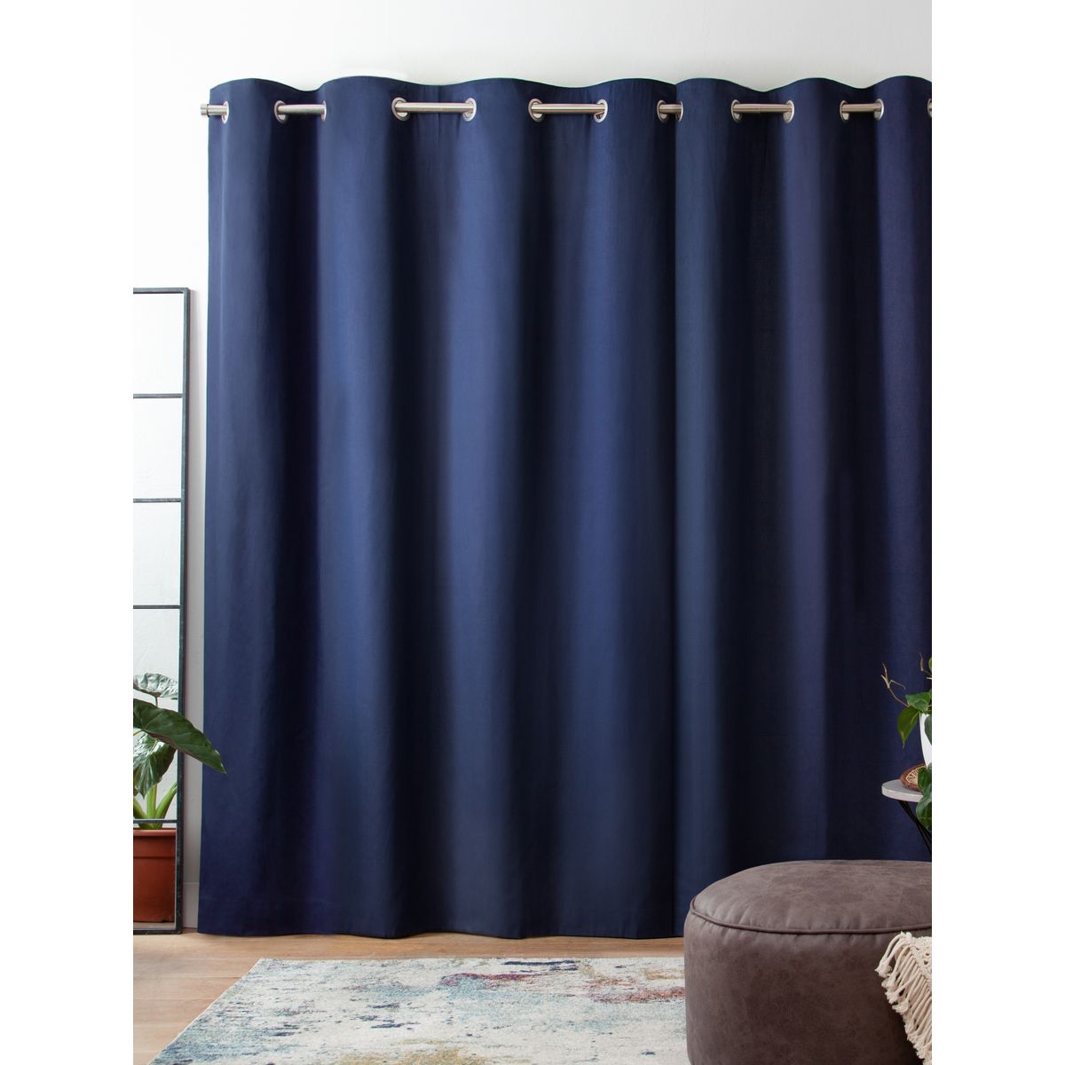 Rideaux à œillets en coton bleu marine, NEXT