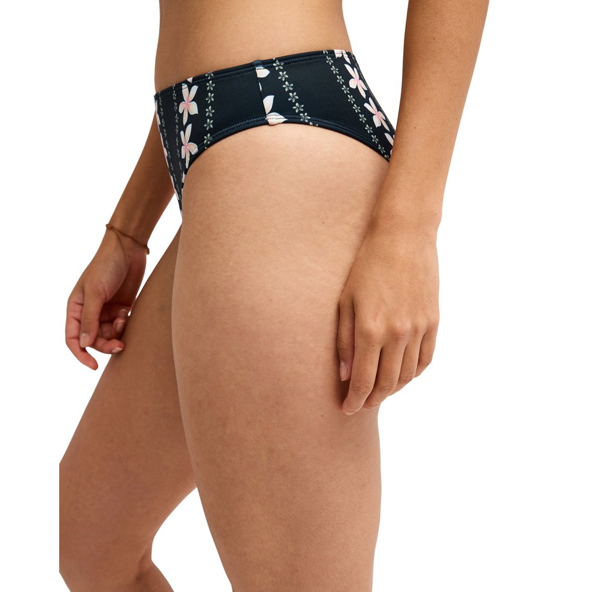 Bas de maillot de bain culotte bikini taille haute PRINTED ESSENTIALS MODERATE HIGH LEG. noir anthracitehibiscusreal stripes, ROXY