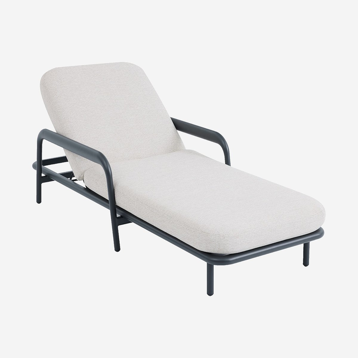 Bain de soleil en aluminium et tissu NAZARE beige, HABITAT