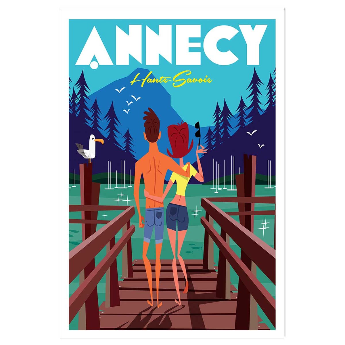 Poster le pont des amours annecy lac affiche seule, HEXOA
