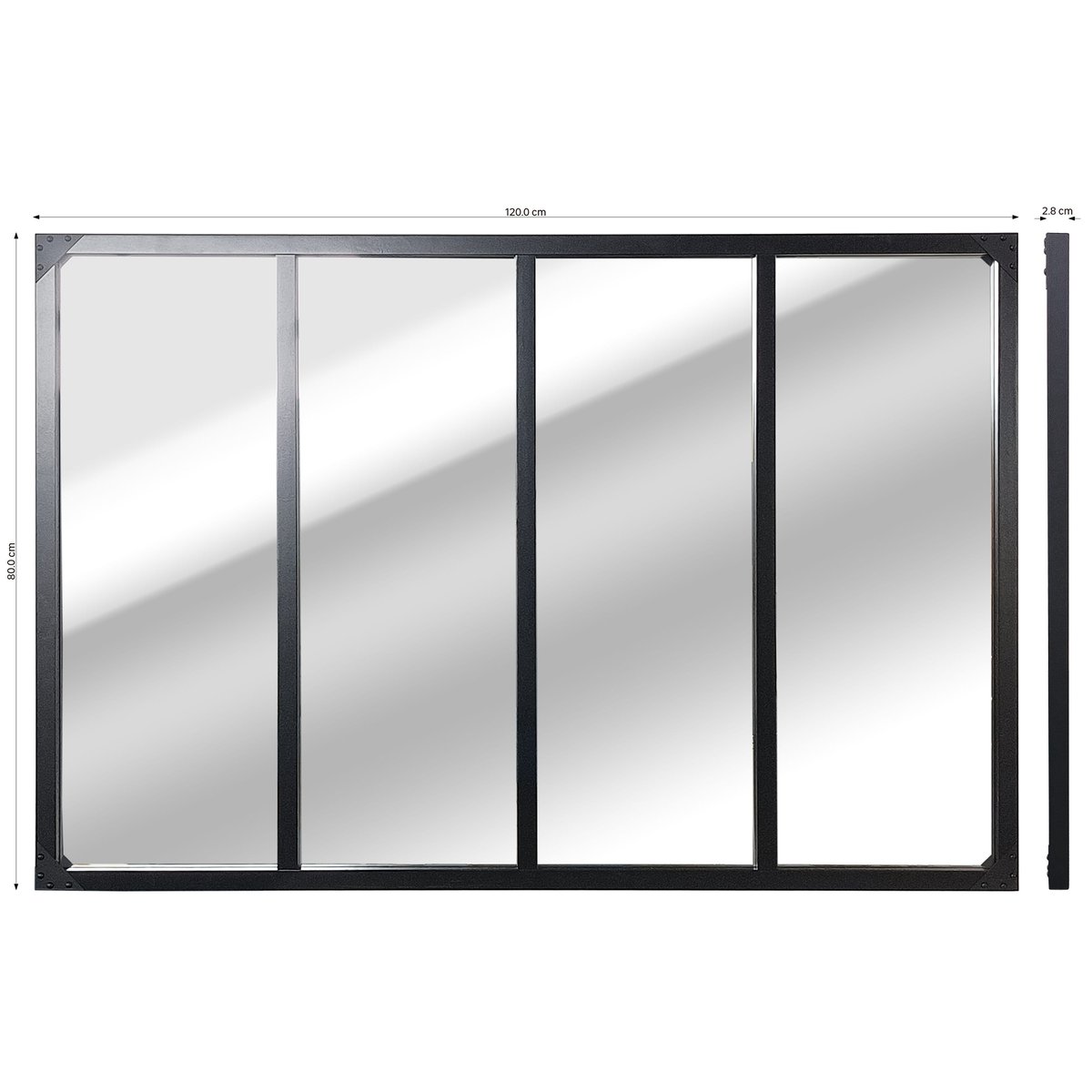 Miroir encadré en MDF, LOGGIA noir, INSPIRE