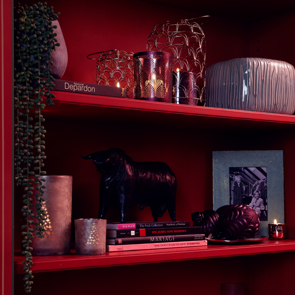 Lanterne décorative en fer H14 BEATRIX doré, SIA DECO