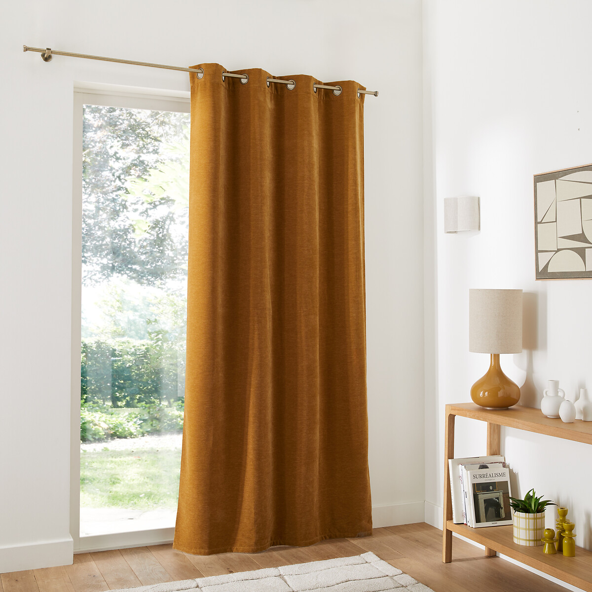 Chenillevorhang in Samtoptik mit Ösen, Calda bronzefarben , LA REDOUTE INTERIEURS