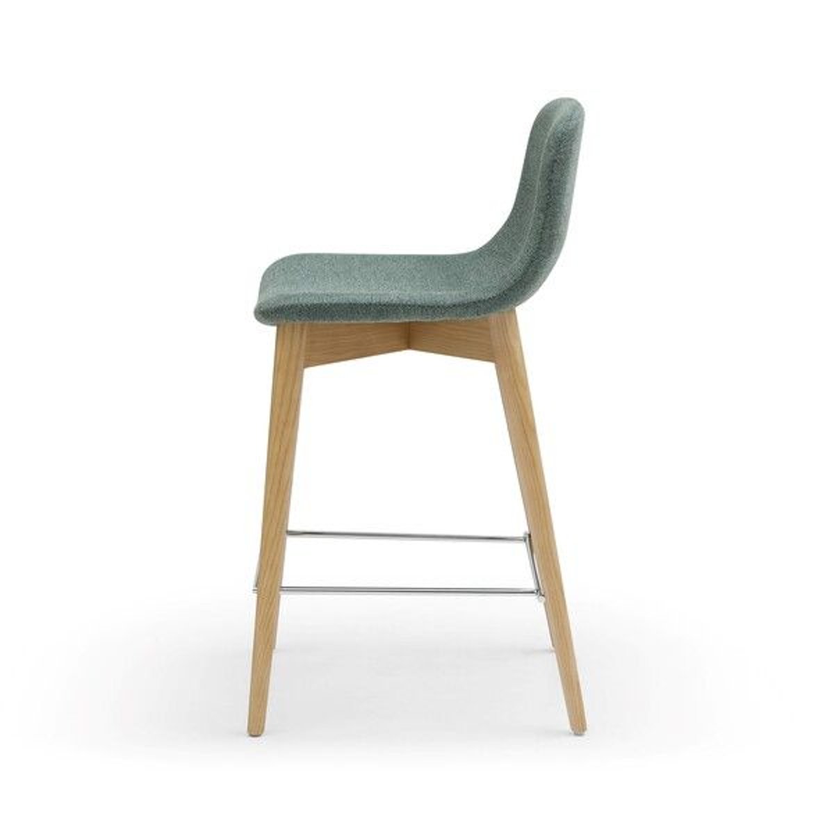 Chaise snack tissu vert Pied en Frêne naturel vert foncé, ZAGO