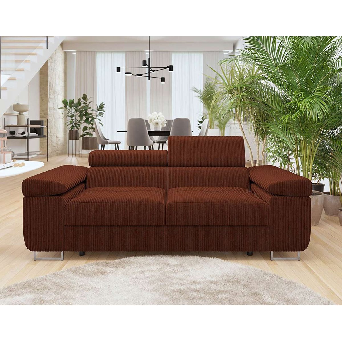 Canapé fixe 2 places - PABLO terracotta, BEST MOBILIER