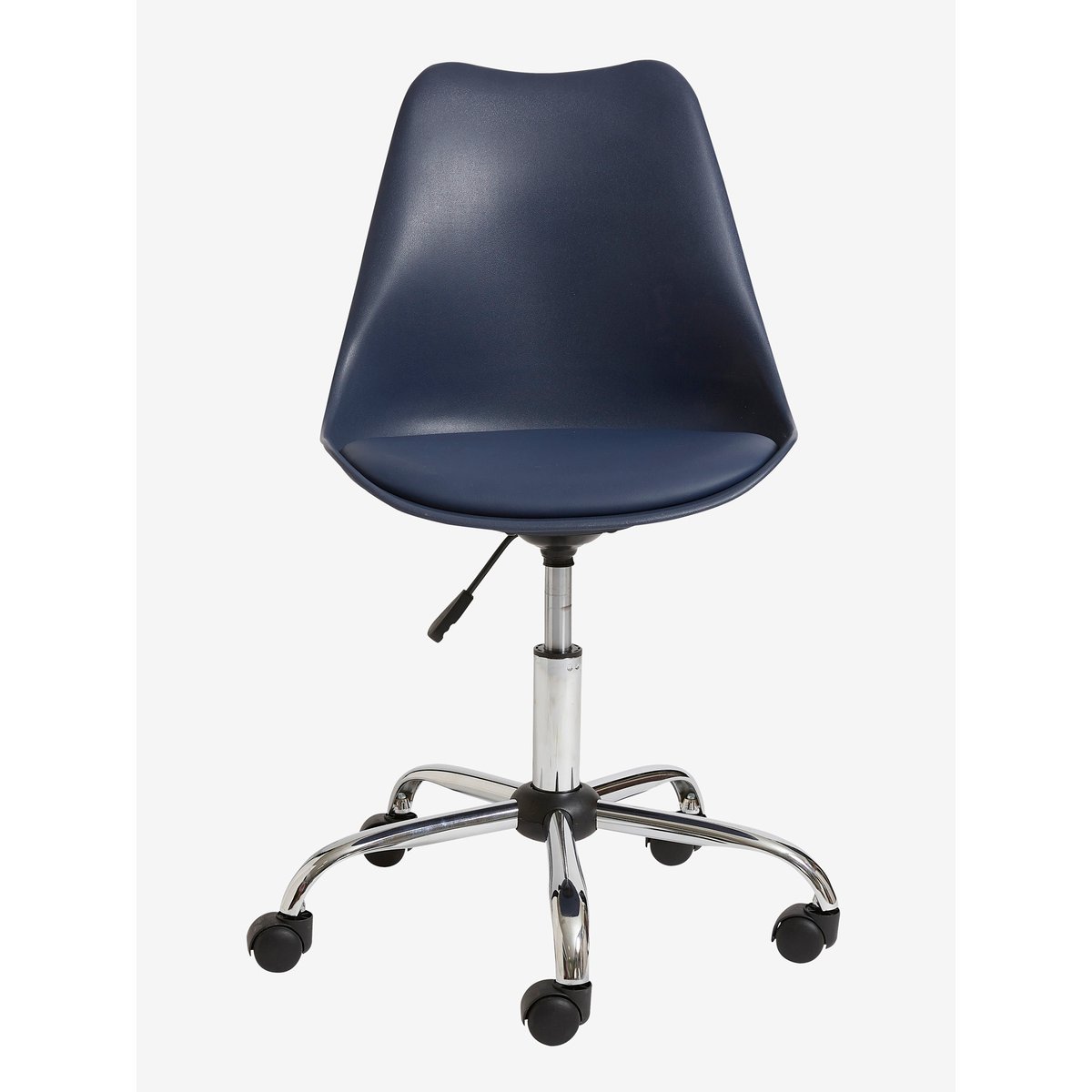 Chaise de bureau primaire à roulettes bleu marine, VERTBAUDET