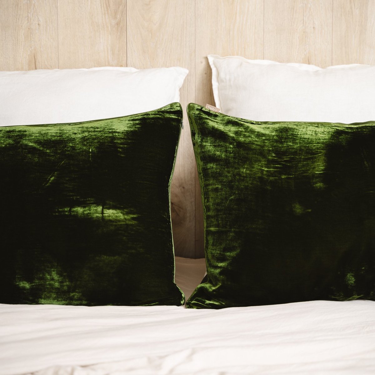 Taie d'oreiller bi-face - Soie et velours vert, EMILY'S PILLOW