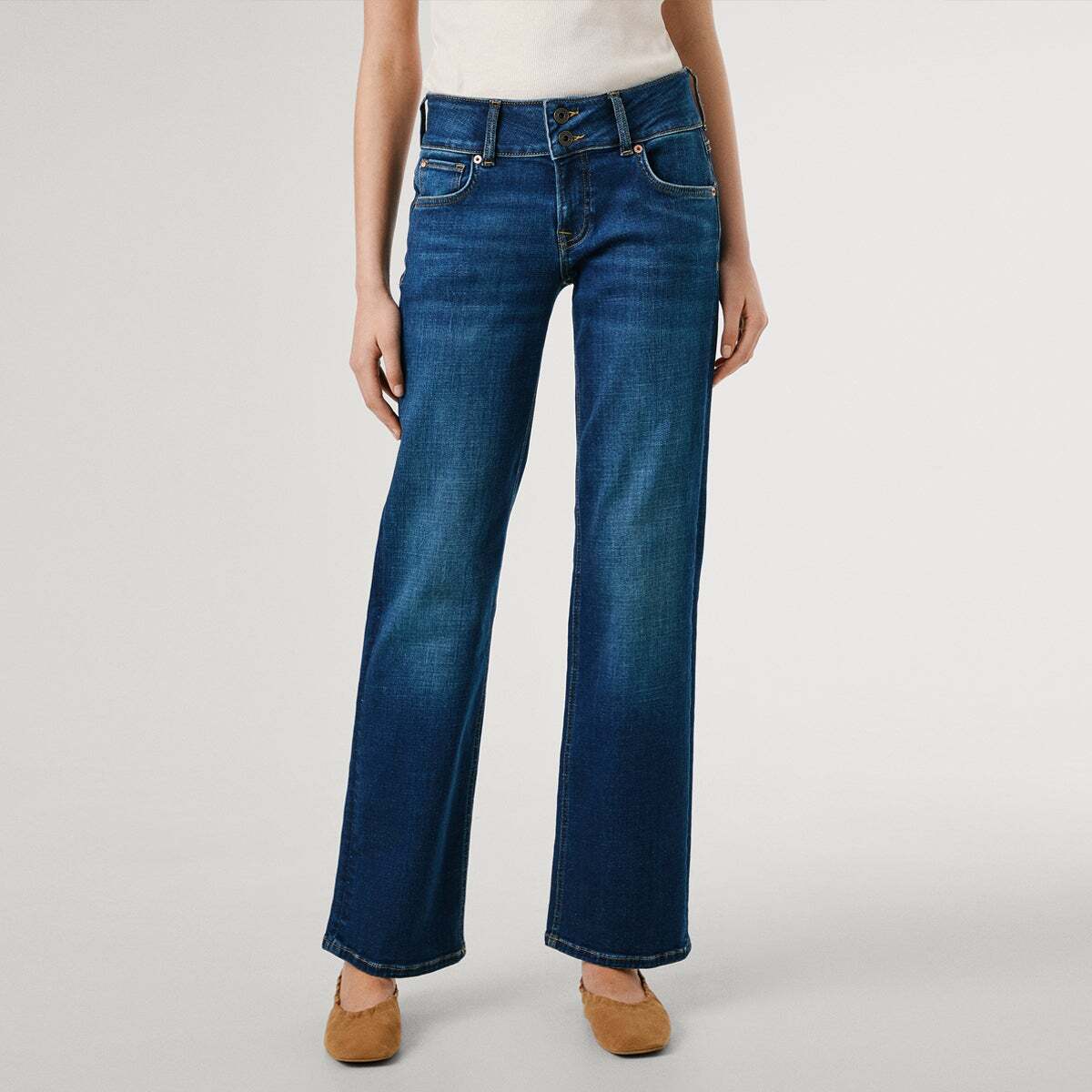 Jean Coupe Regular, Taille Basse - Venus faded pepe blue powerflex, PEPE JEANS