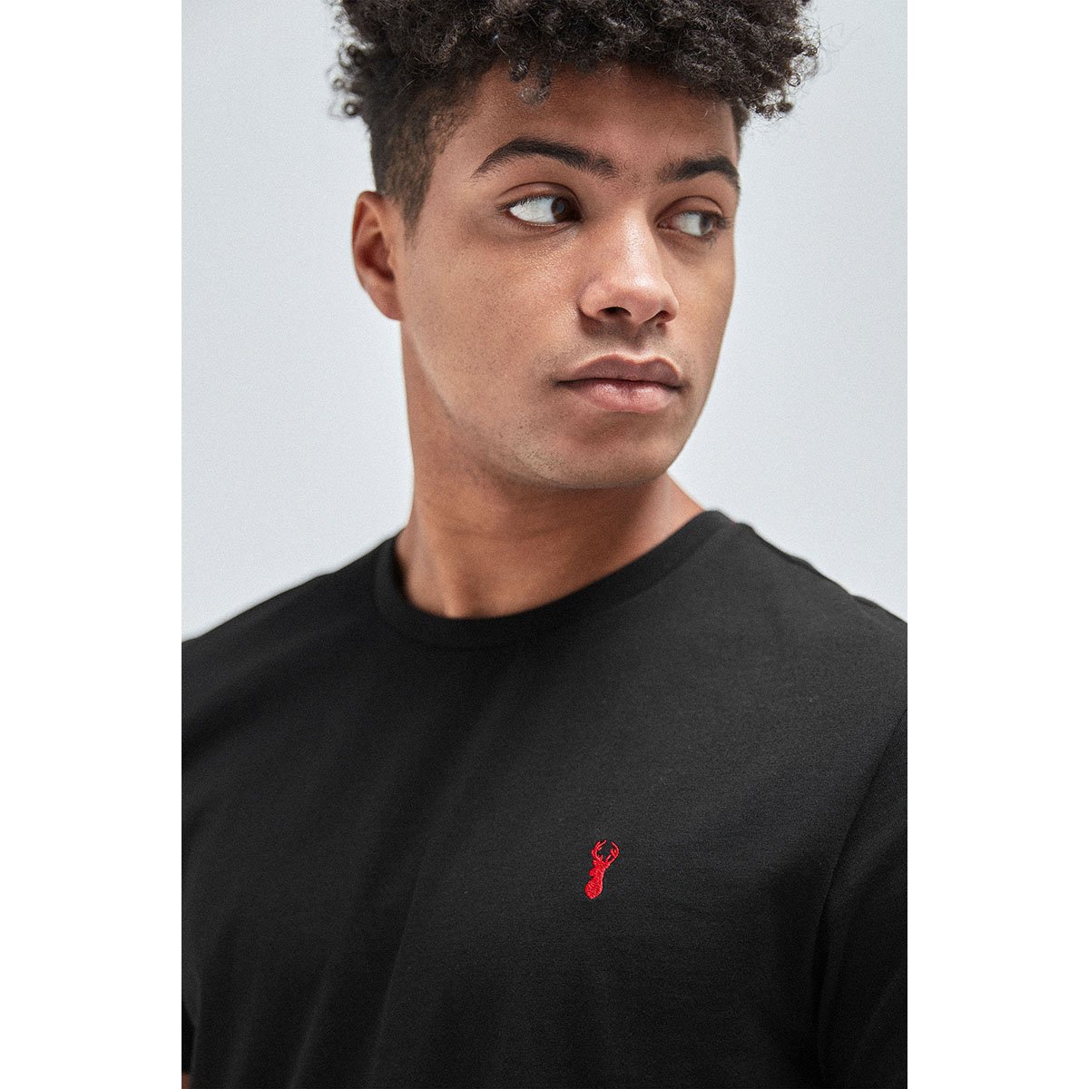 T-shirt Motif Cerf Coupe Standard noir, NEXT