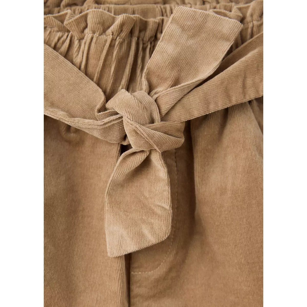 Short en velours côtelé à taille nouée marron moyen, MANGO BABY