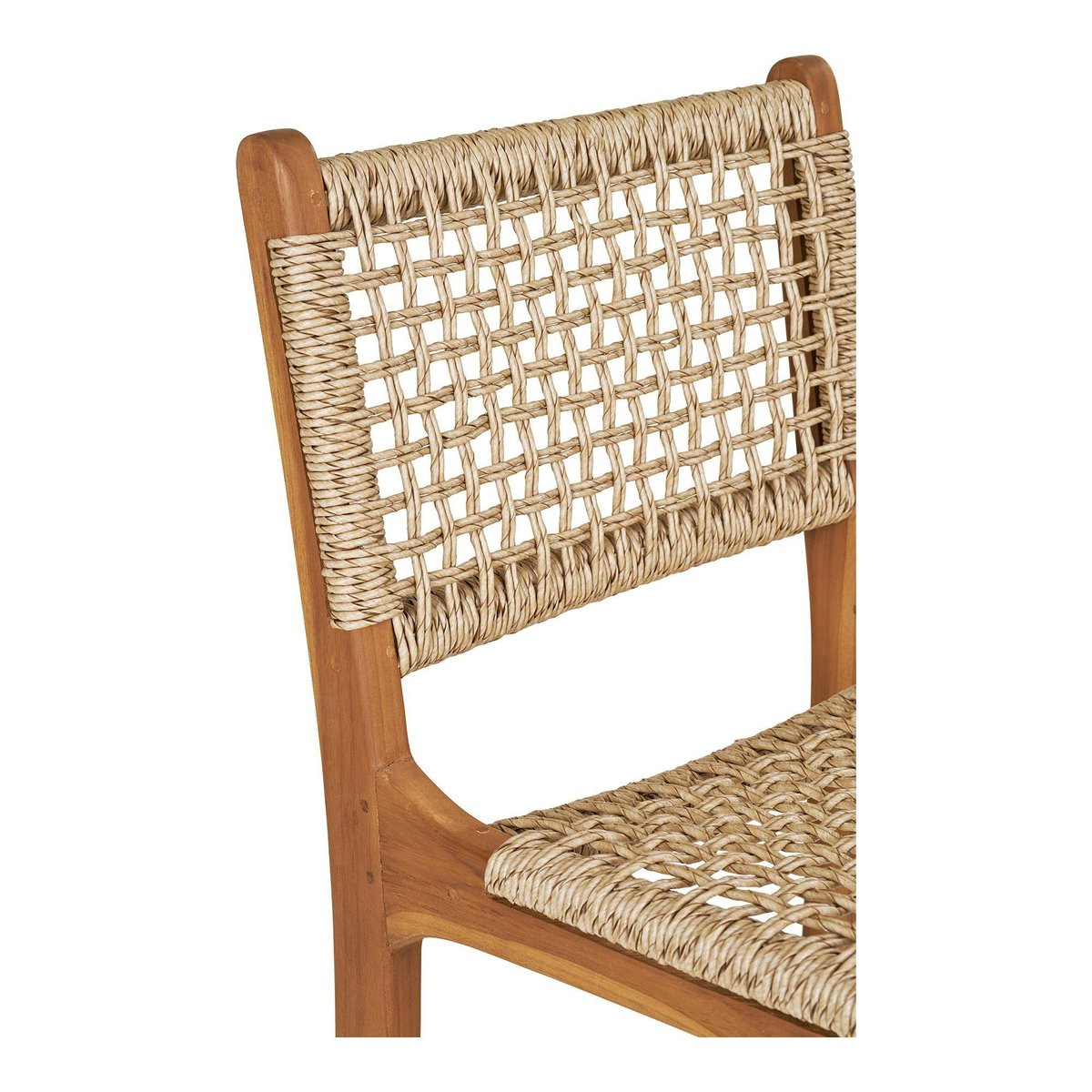 Chaise de bar jardin en teck et résine tressée MENDOZA bois naturel, PIER IMPORT