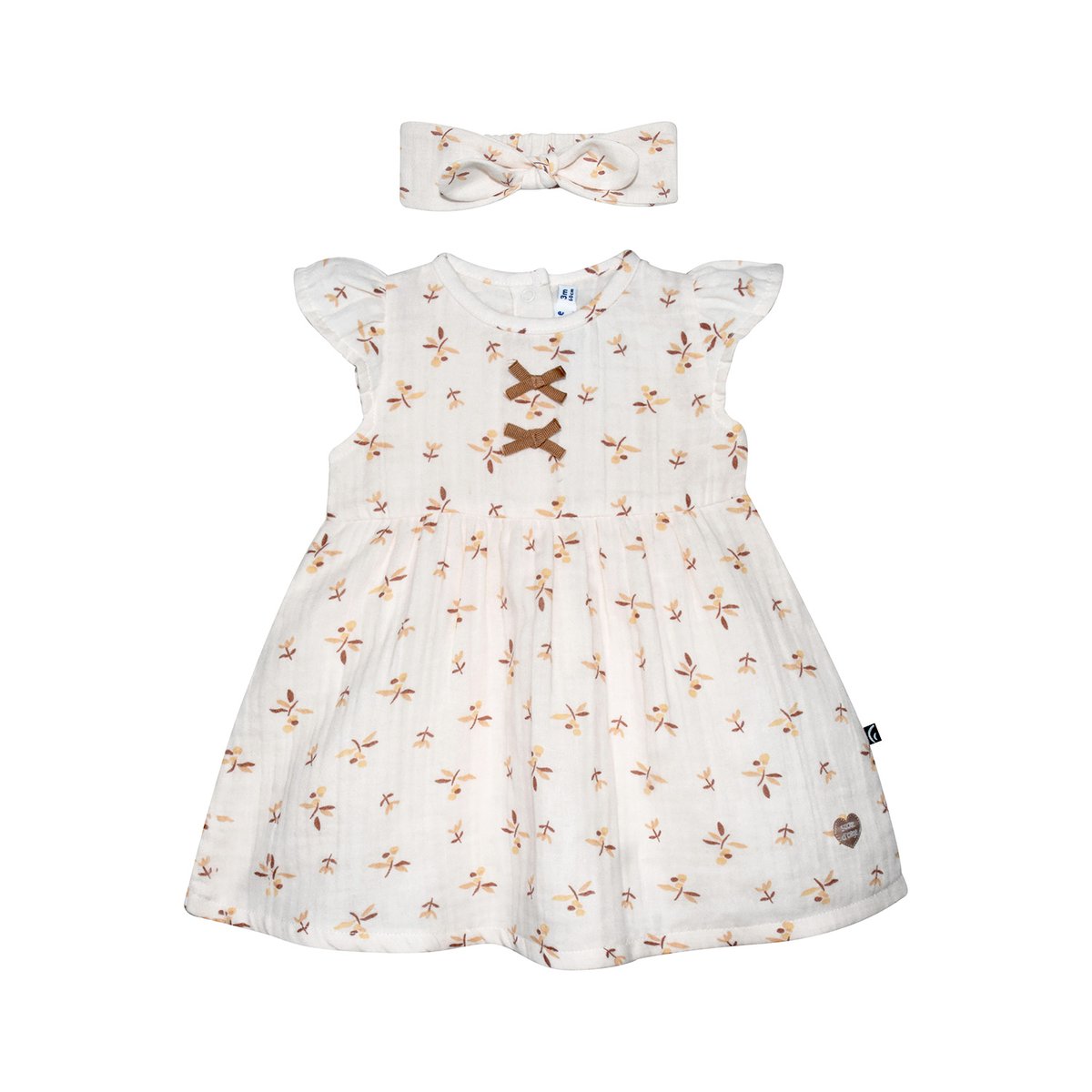 Robe bandeau rafika manches courtes bebe beige, SUCRE D'ORGE
