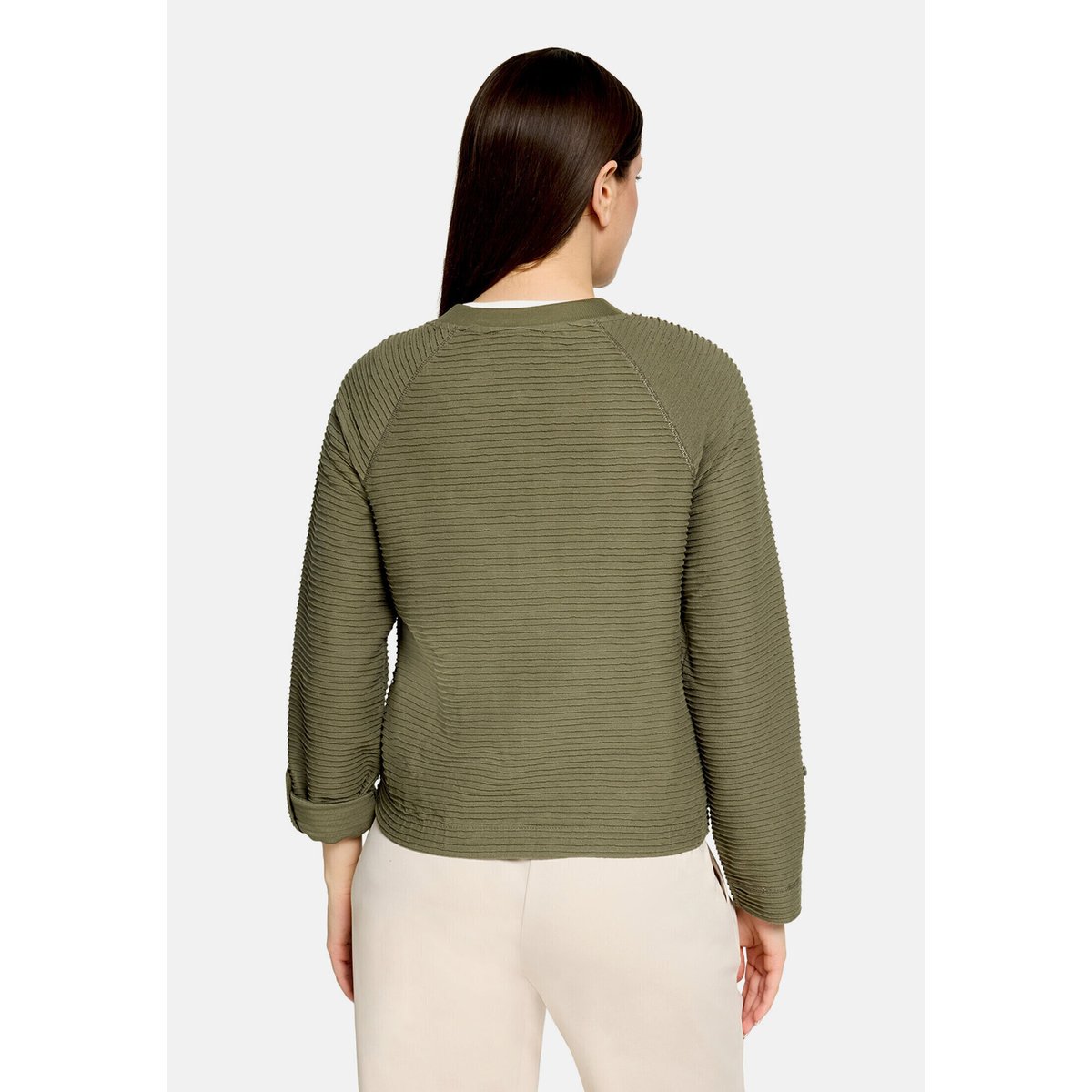 Veste casual de texture côtelée dusty olive, BETTY BARCLAY