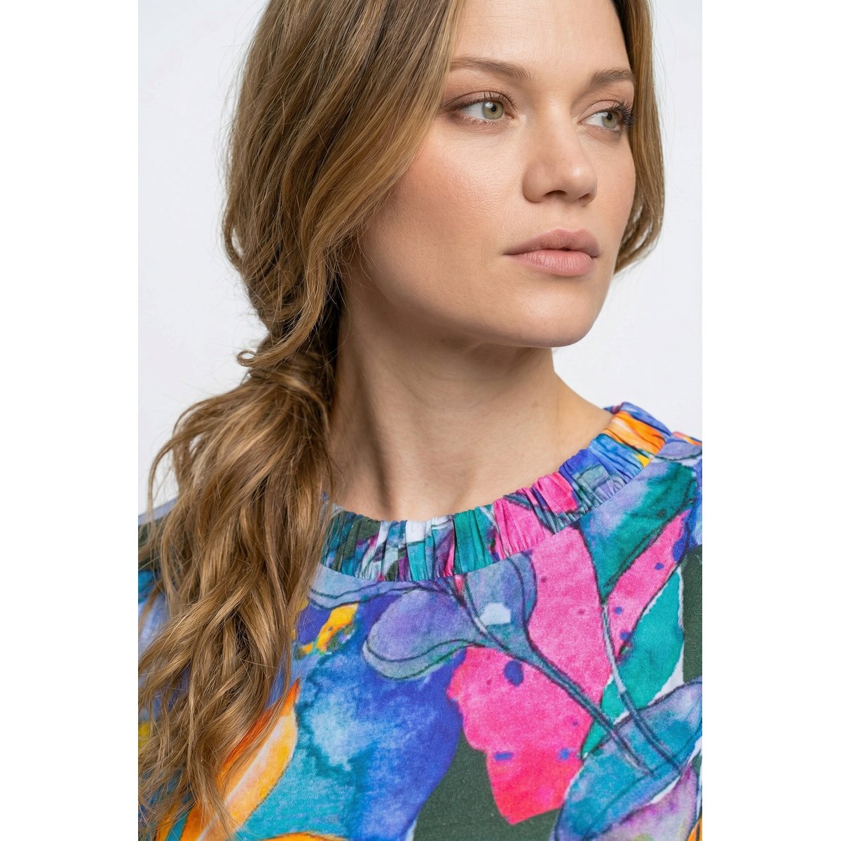 T-shirt en coton bio, motif artichauts kaki, ULLA POPKEN
