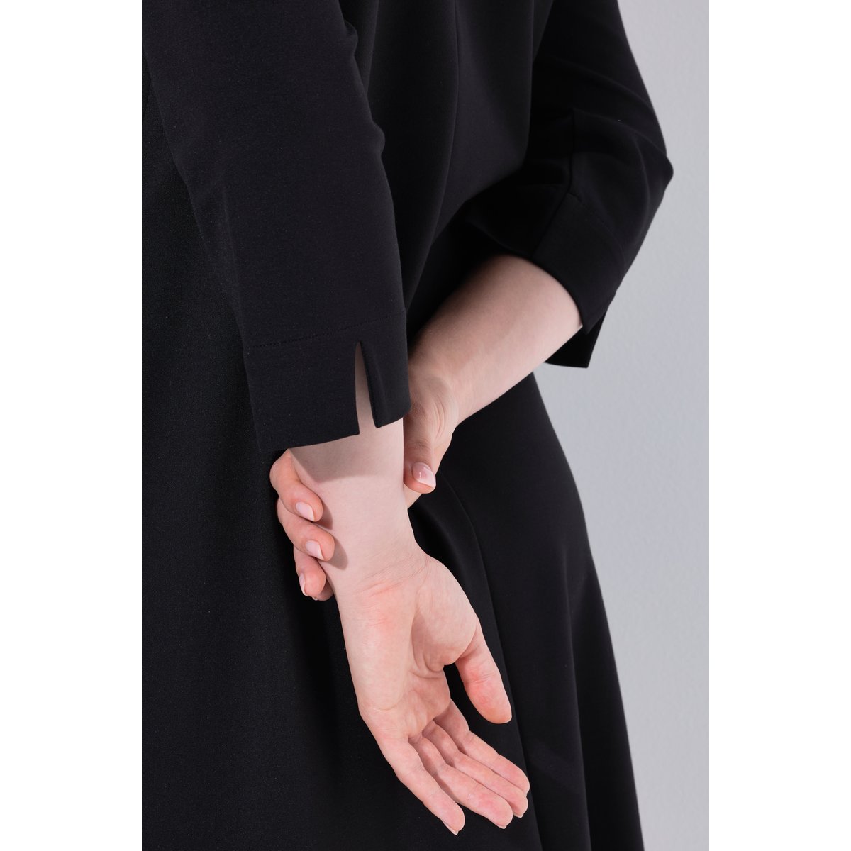 Robe midi avec empiècement en mesh noir, ULLA POPKEN