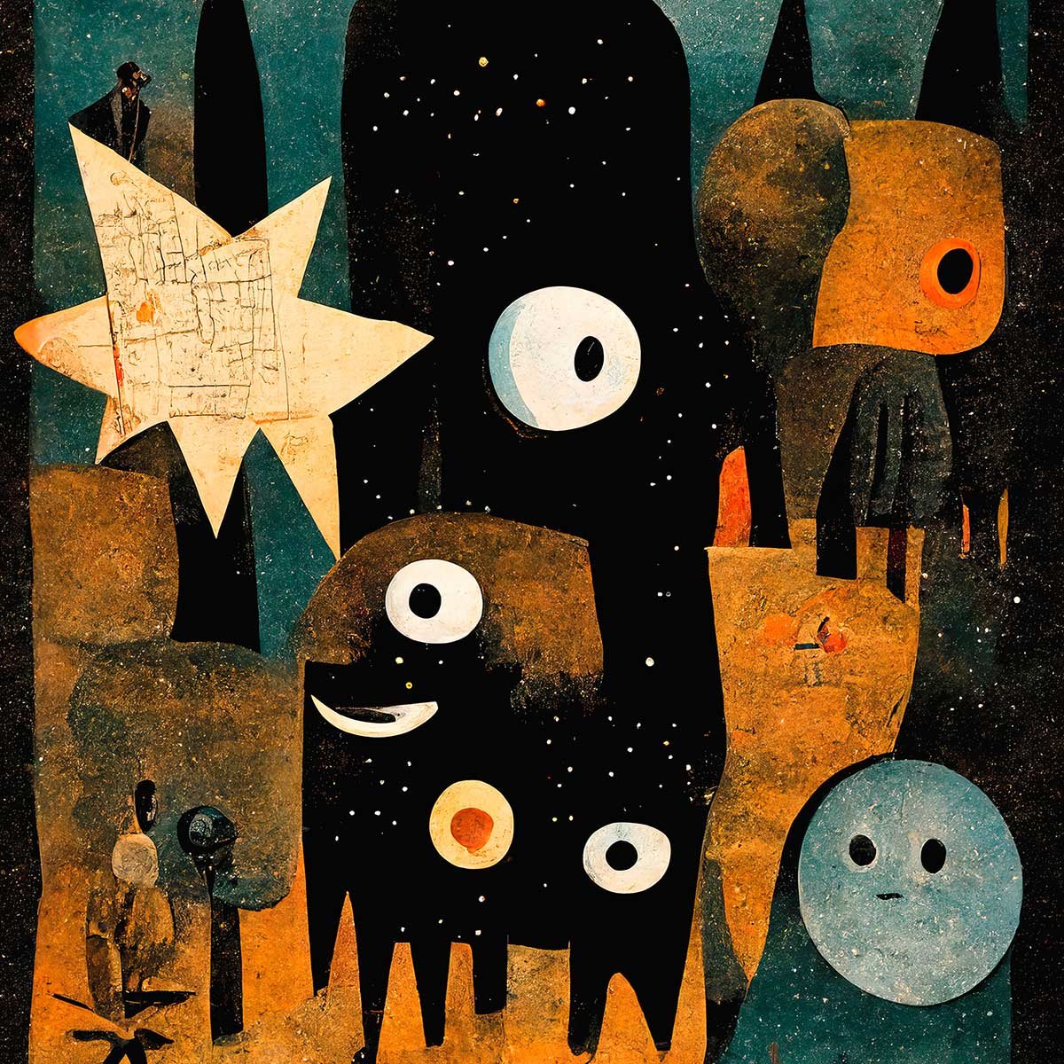Affiche enfant la nuit des jeunes monstres affiche seule, HEXOA