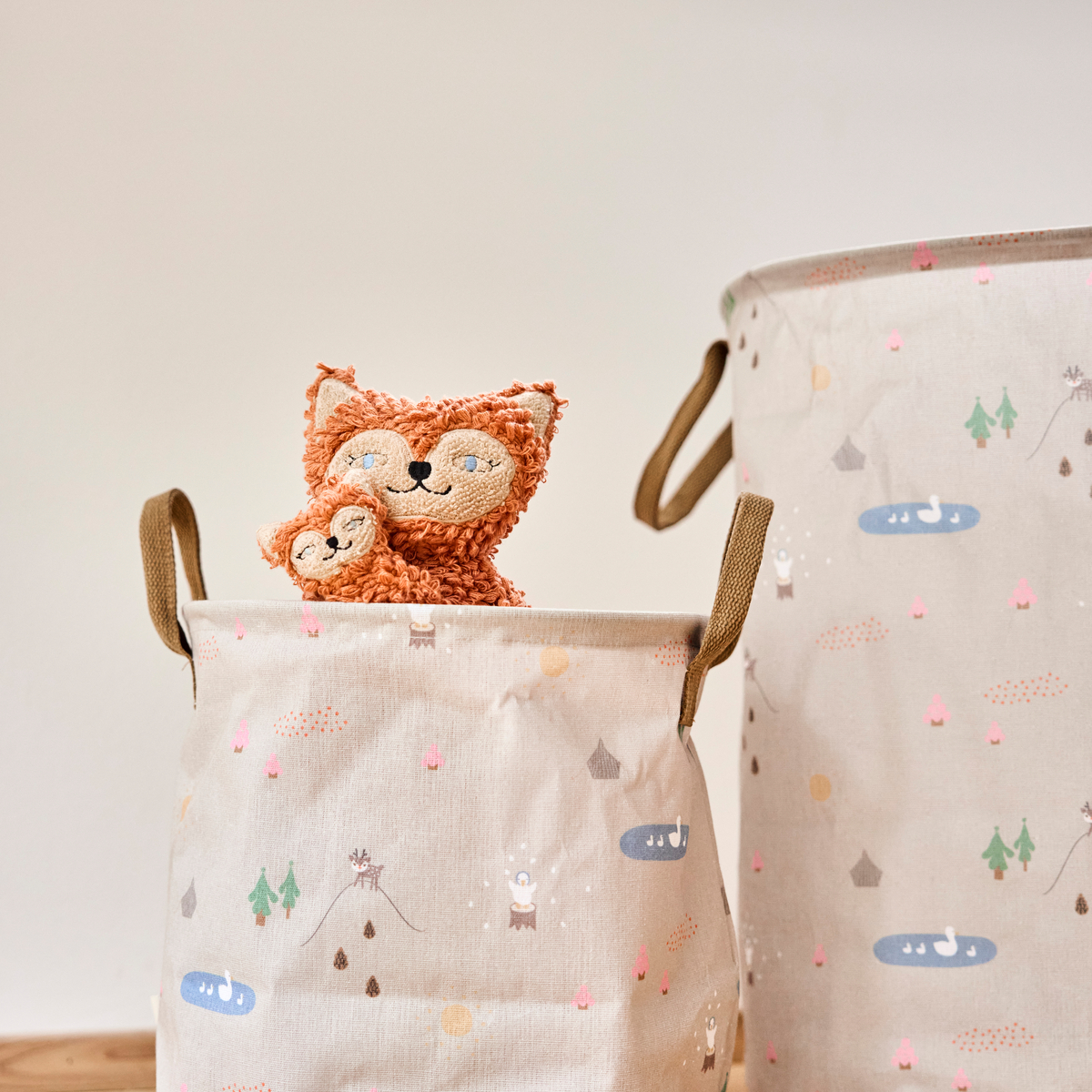 Ensemble de 2 paniers de rangement moyens MINI beige, OYOY LIVING DESIGN