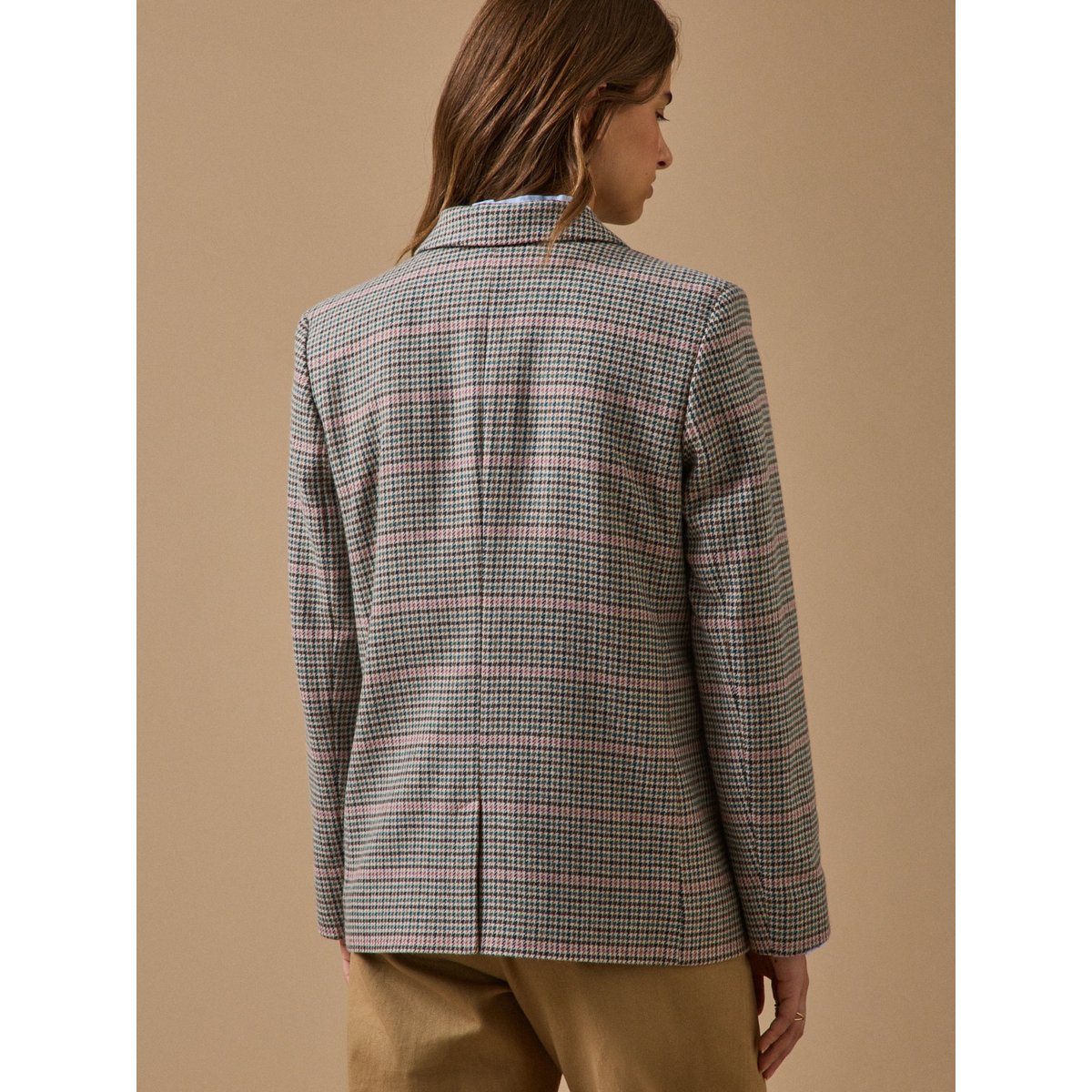 Veste blazer lainage pied-de-poule pied de poule, CYRILLUS