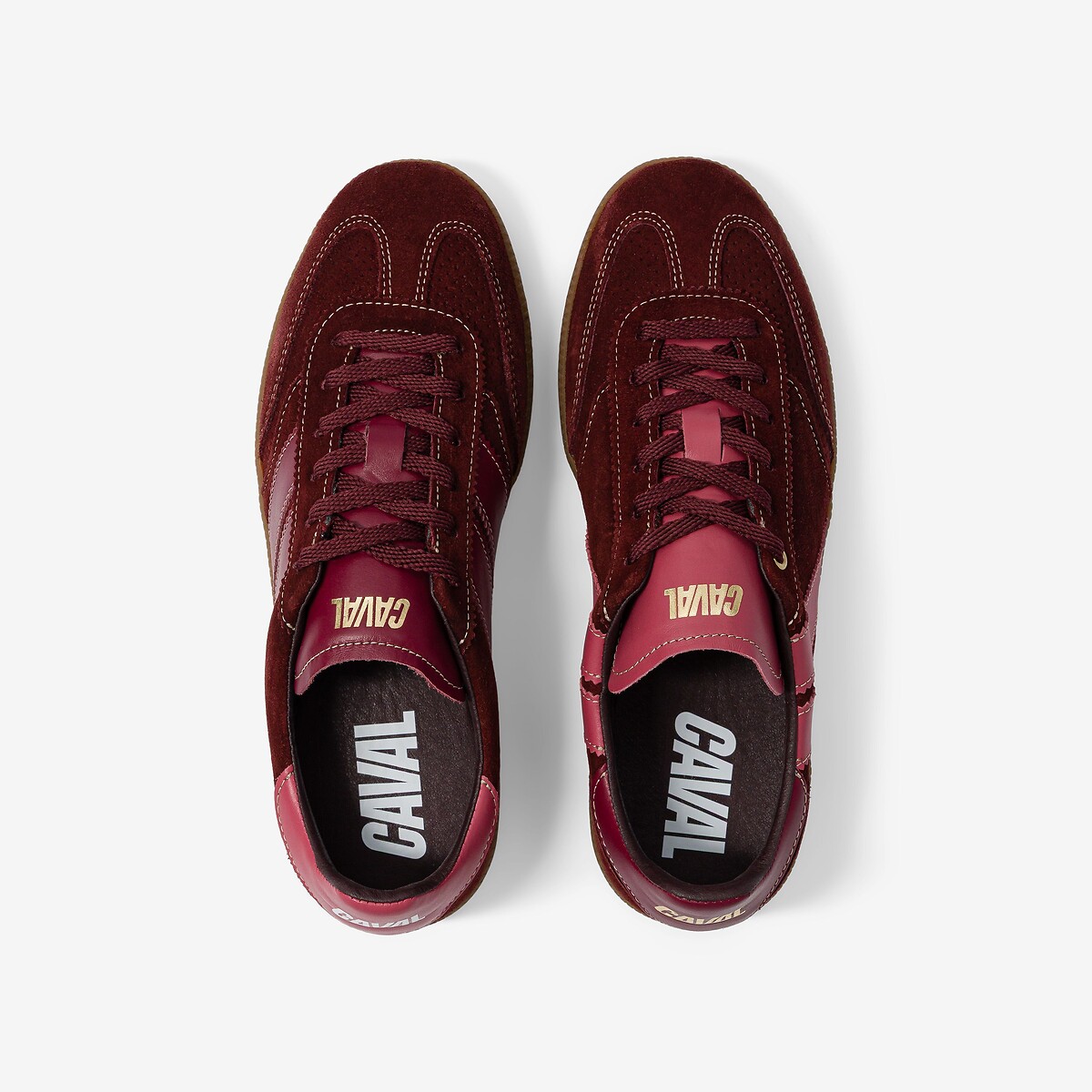 Baskets en cuir bordeaux, CAVAL