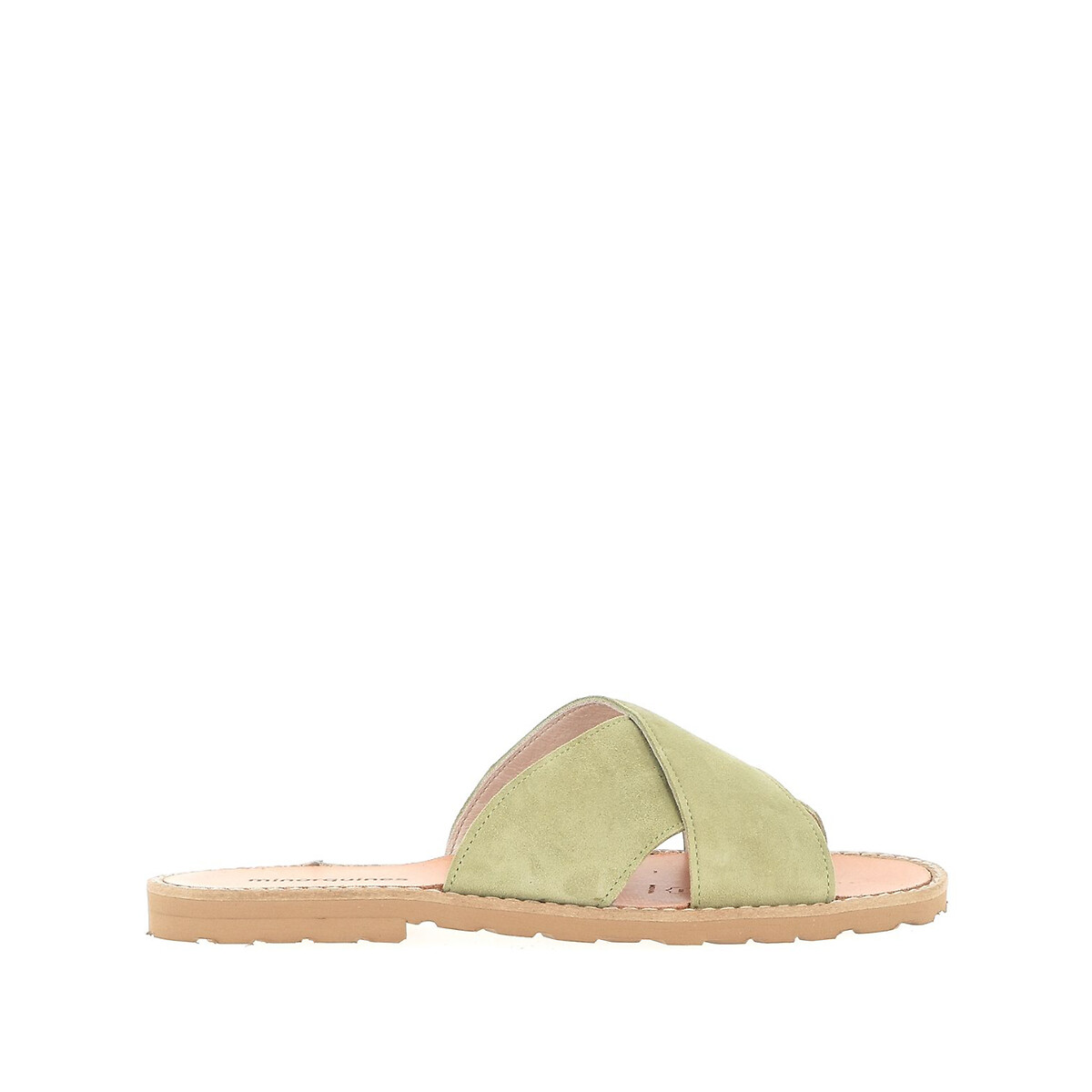 Mules plates en cuir Avarca kaki clair, MINORQUINES