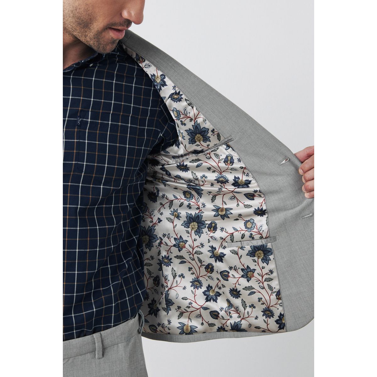 Veste de costume stretch gris clair, NEXT