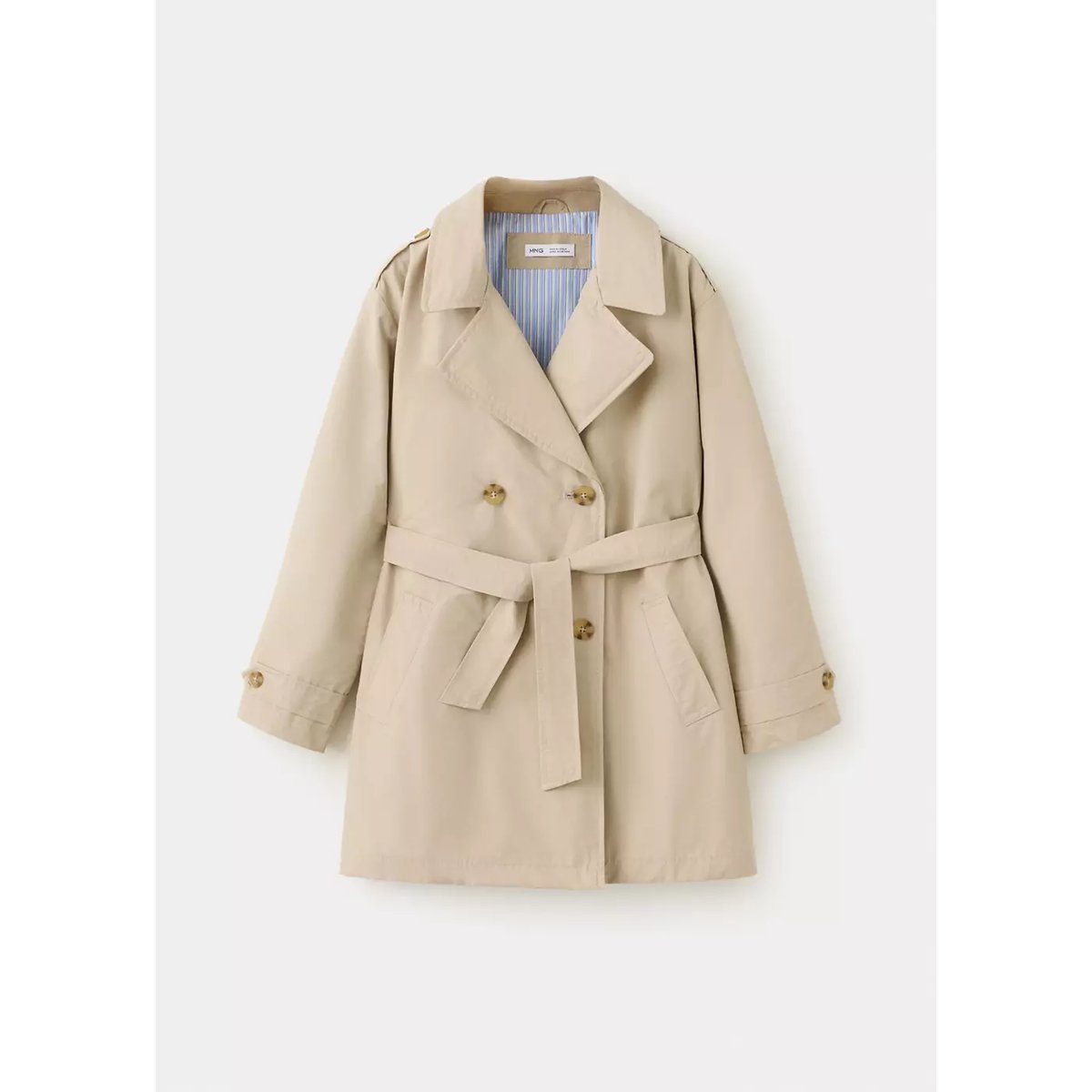 Trench double boutonnage marron moyen, MANGO KIDS