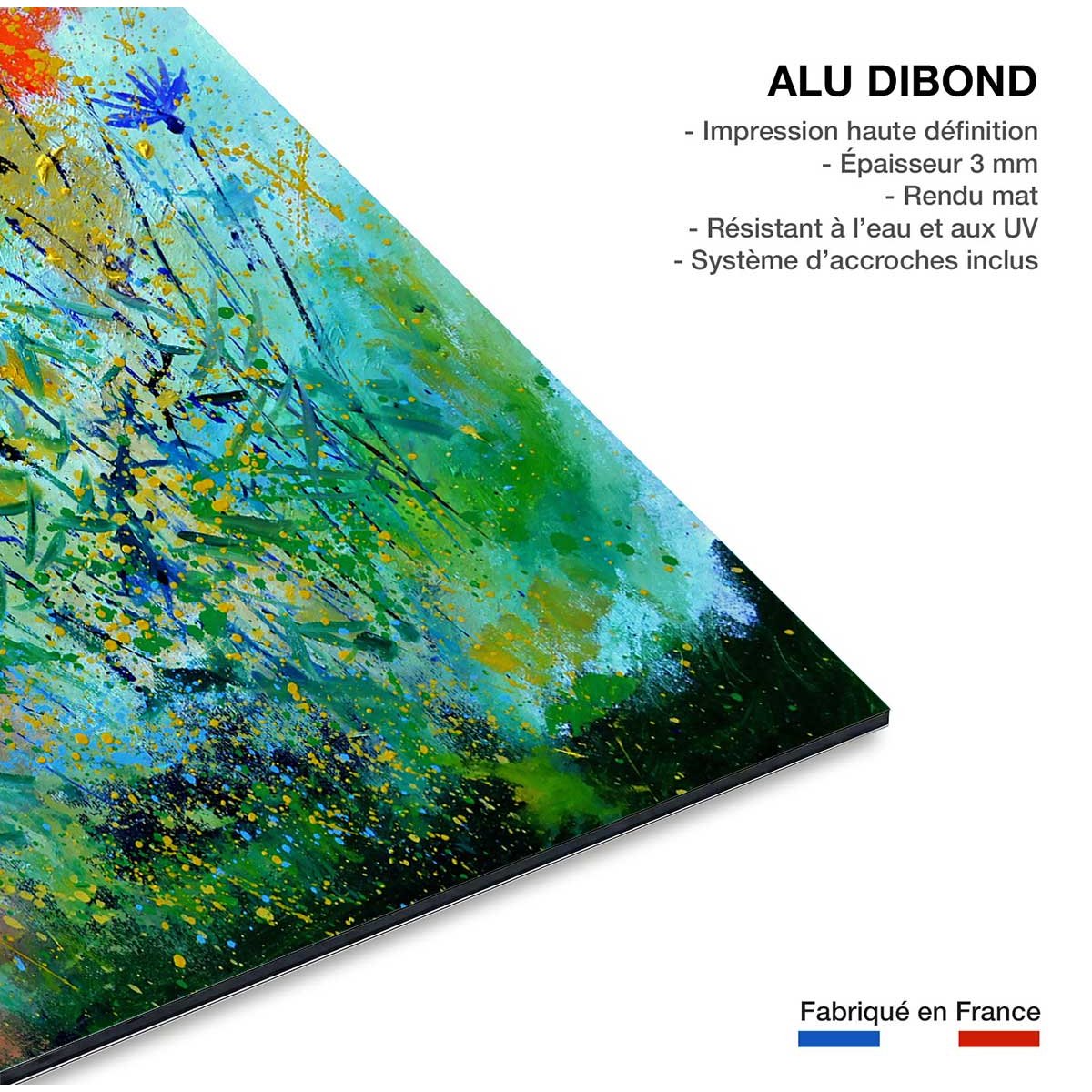 Tableau bleuets des champs tableau alu dibond, HEXOA