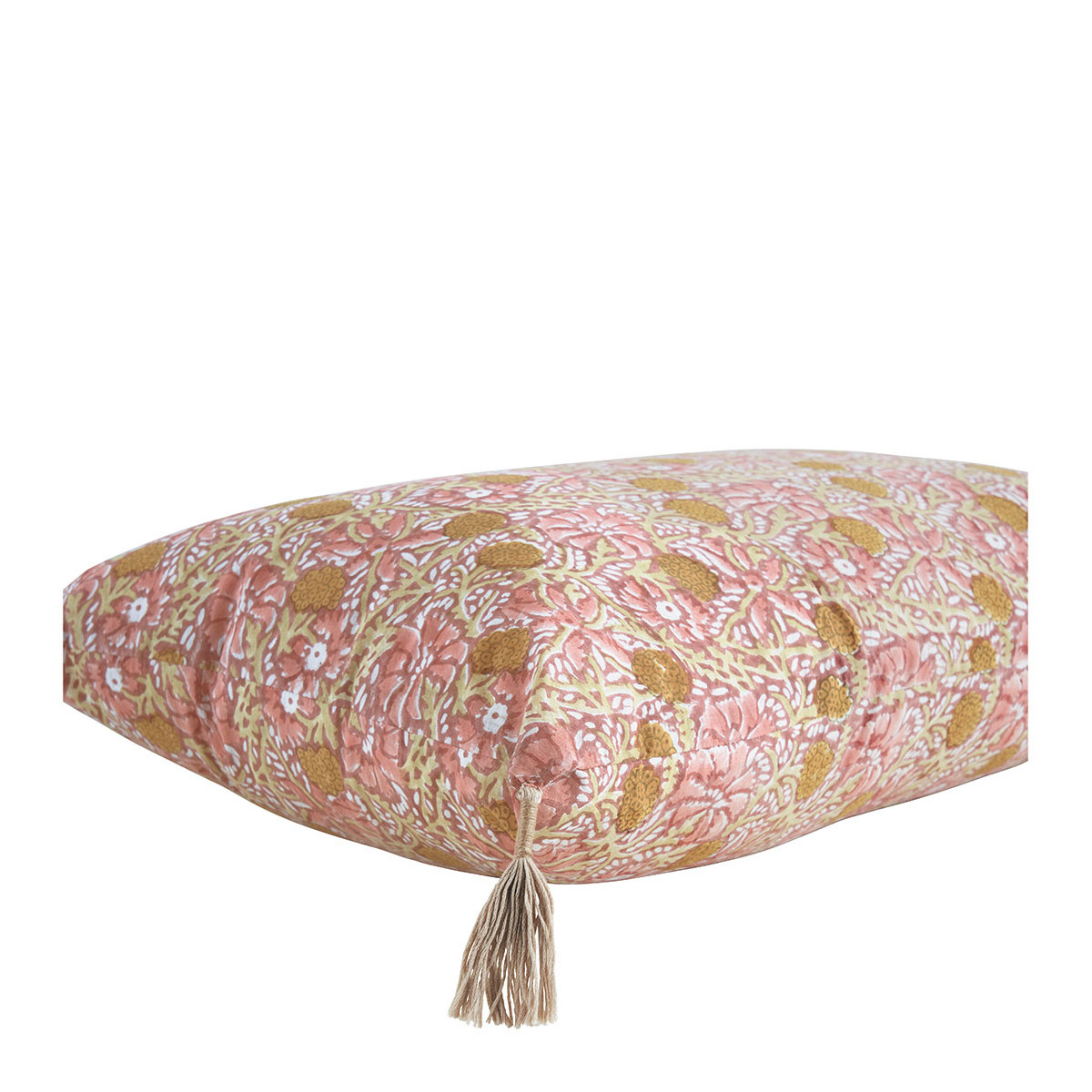 Housse de coussin coton rose, BLANC D’IVOIRE