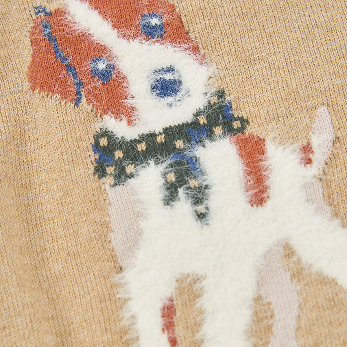 Pull garçon imprimé chien beige, BOBOLI