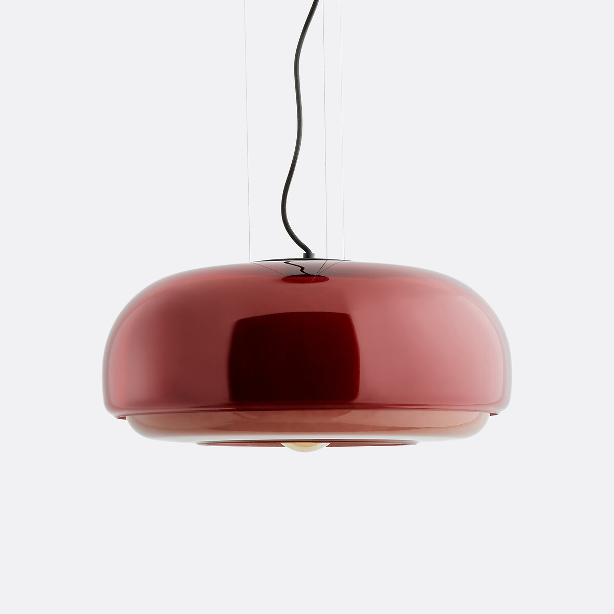 Suspension en verre coloré Ø45 cm, Kinoko rouge, LA REDOUTE INTERIEURS