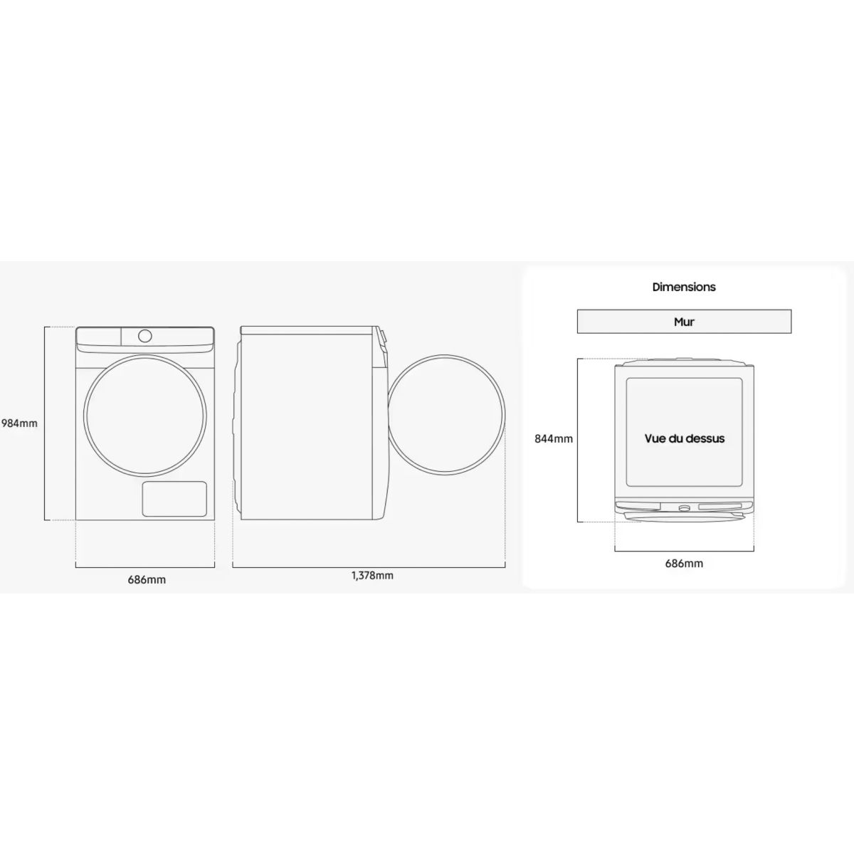 Sèche linge pompe à chaleur DV16DG8600BW blanc, SAMSUNG