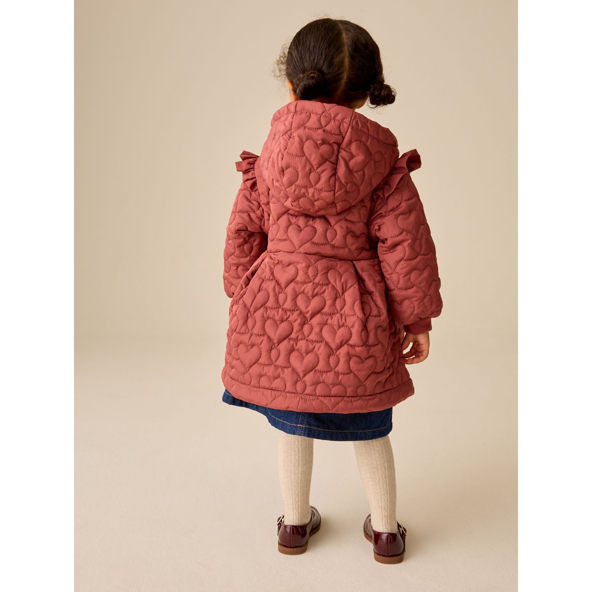 Manteau matelassé hydrofuge évasé rose foncé, NEXT