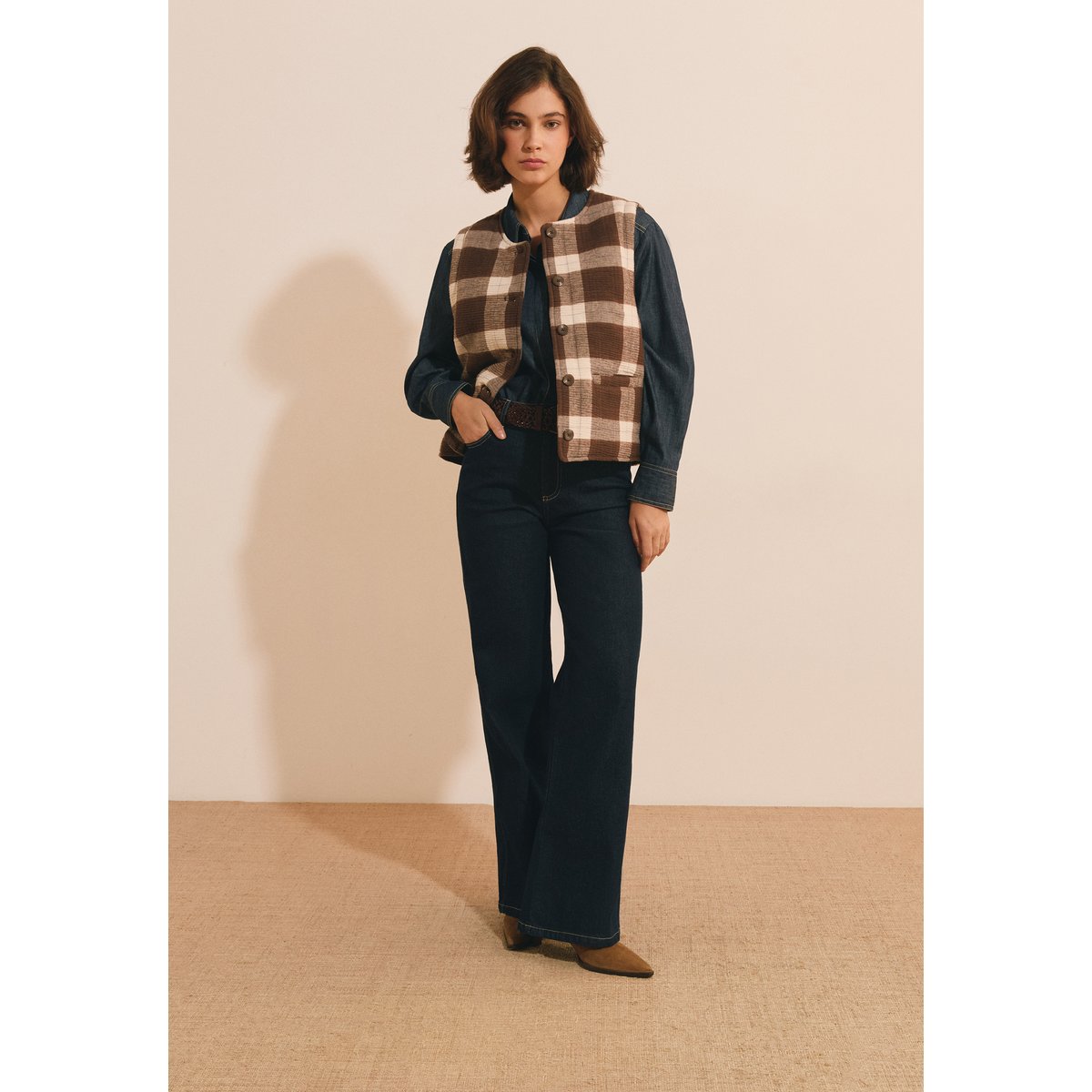 ETAM VESTE JEANNY CRX - GILET marron, ETAM