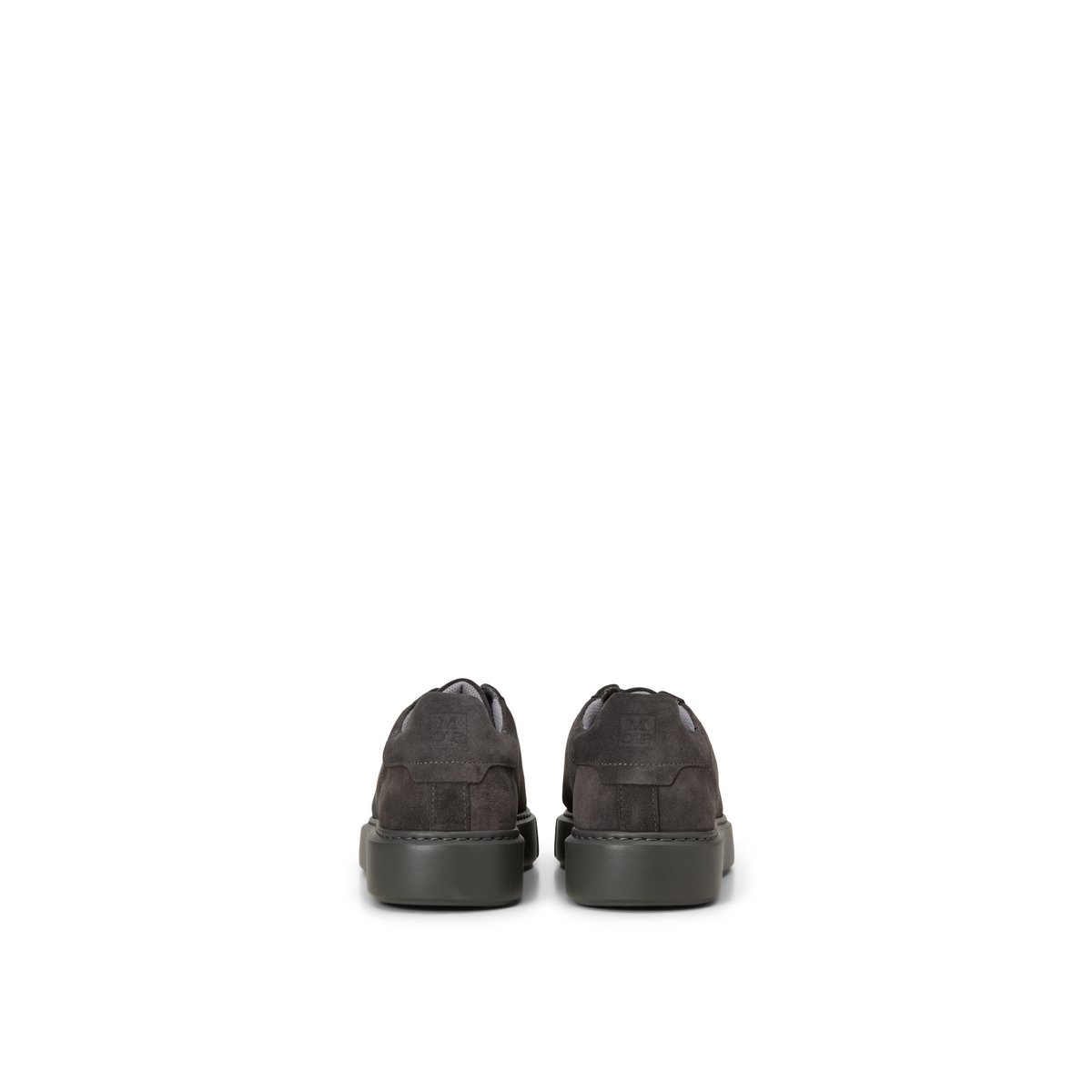 Modèle de baskets Cedric en cuir de vachette velours souple gris foncé, MARC O'POLO