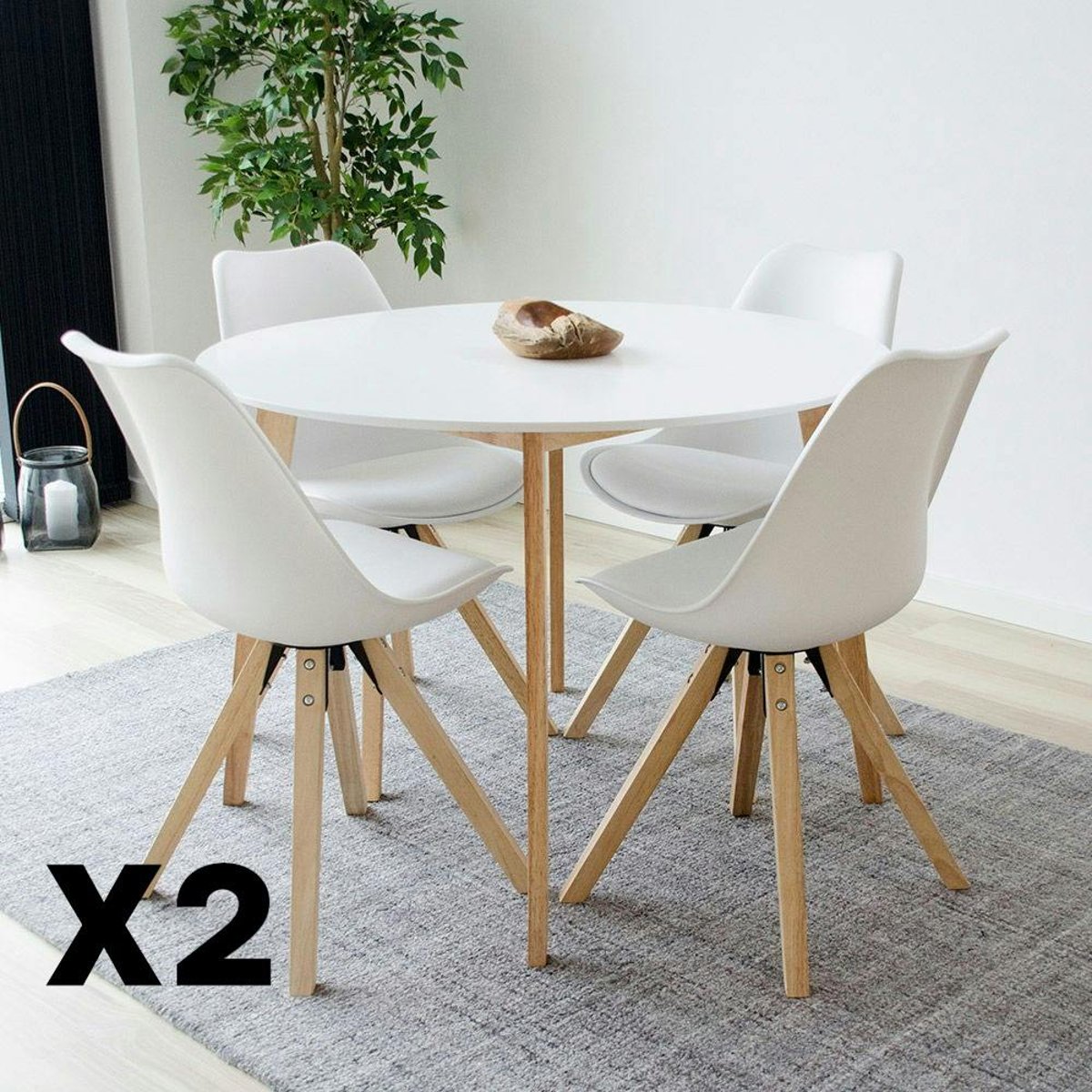 Chaise style scandinave (lot de 2) LOTA blanc, PIER IMPORT