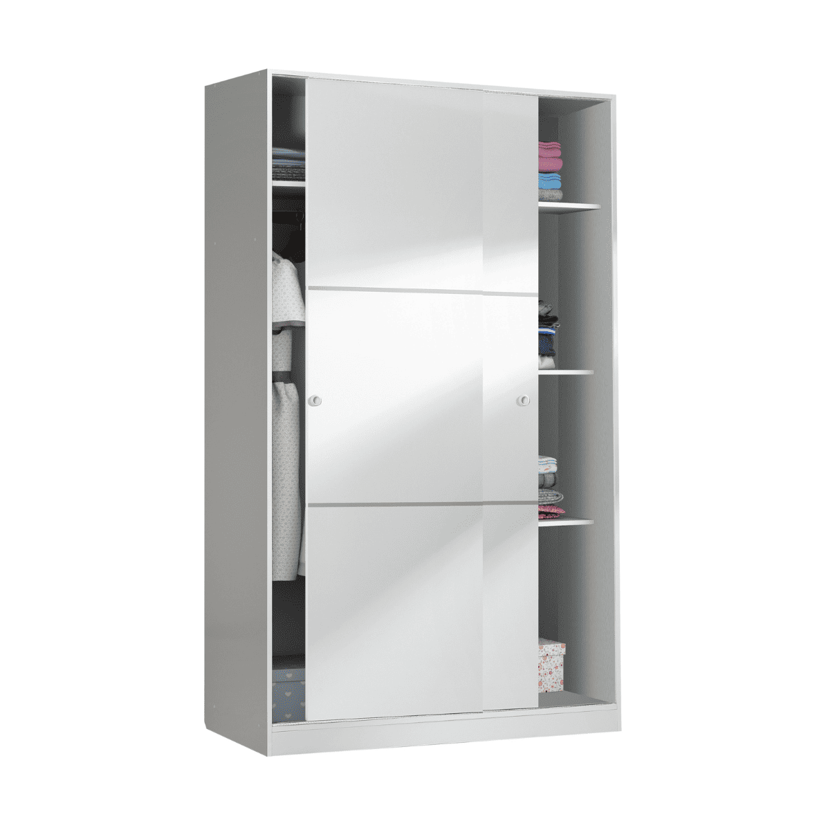Armoire 2 portes coulissantes NINO blanc, CALICOSY