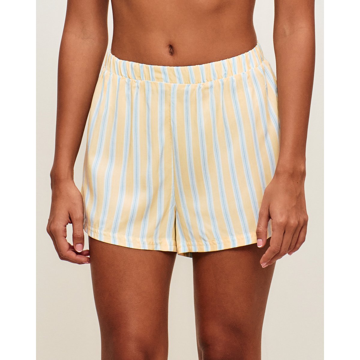 Ensemble chemise et short à rayures FLORENIZ jaune clair, UNDIZ