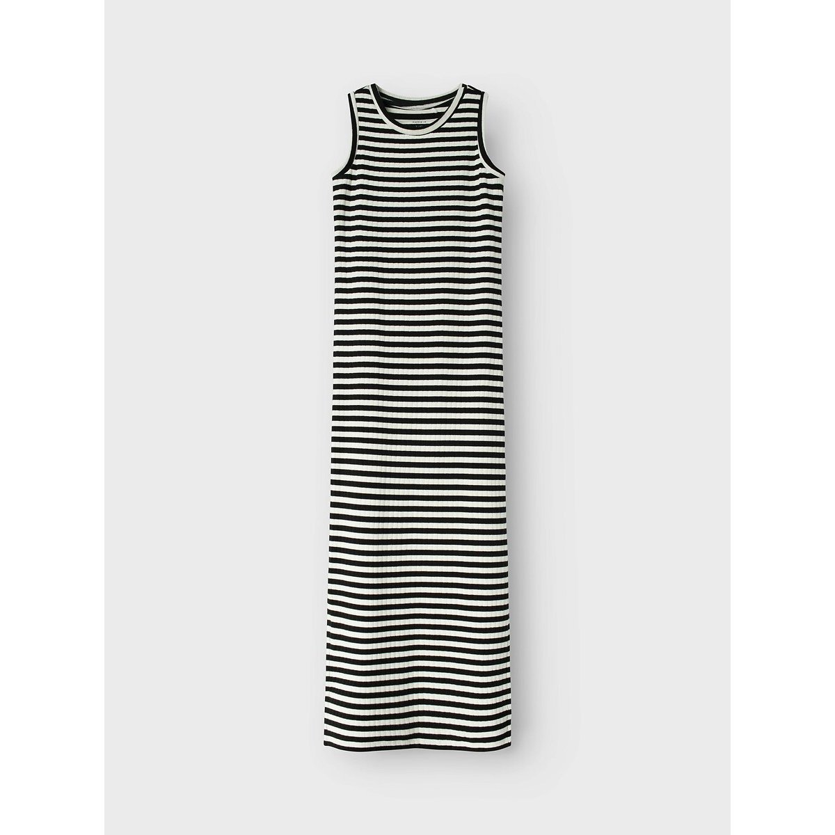 Robe longue en côtes rayée rayé noir/blanc, NAME IT
