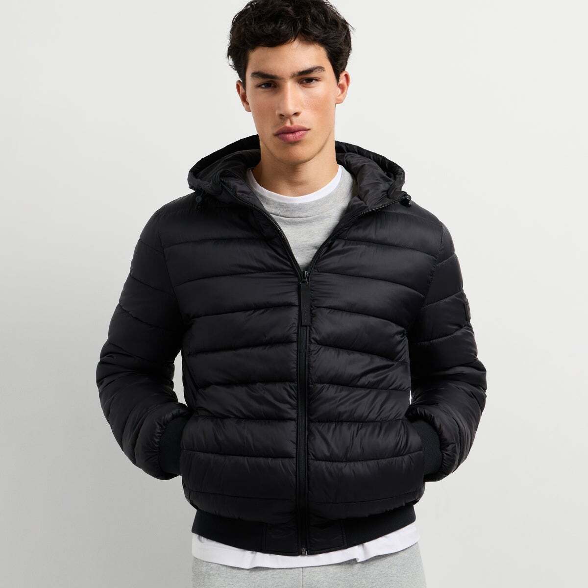 Doudoune Matelassée Avec Capuche noir, PEPE JEANS