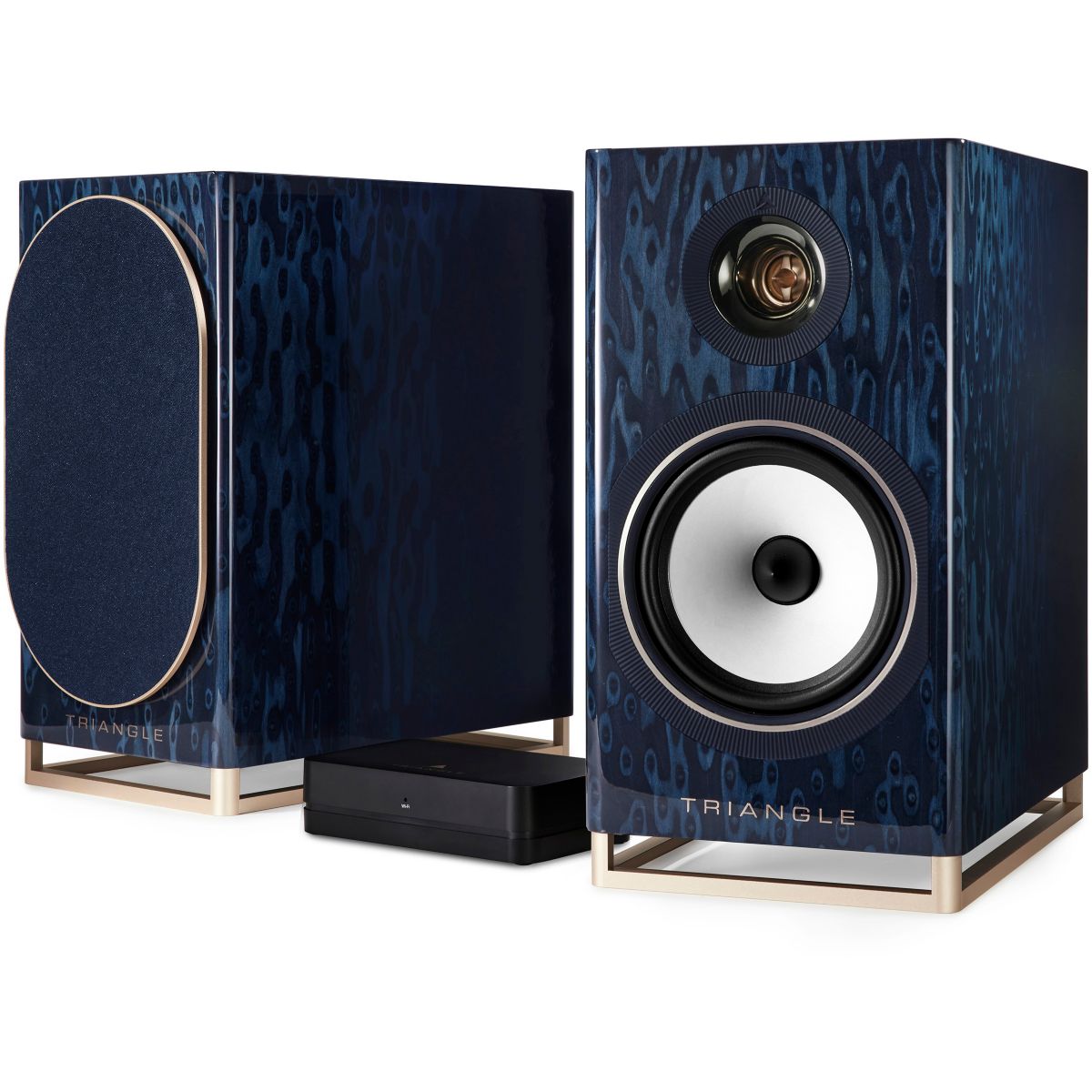 Enceinte bibliothèque active Capella Bleu Astral couleur unique, TRIANGLE