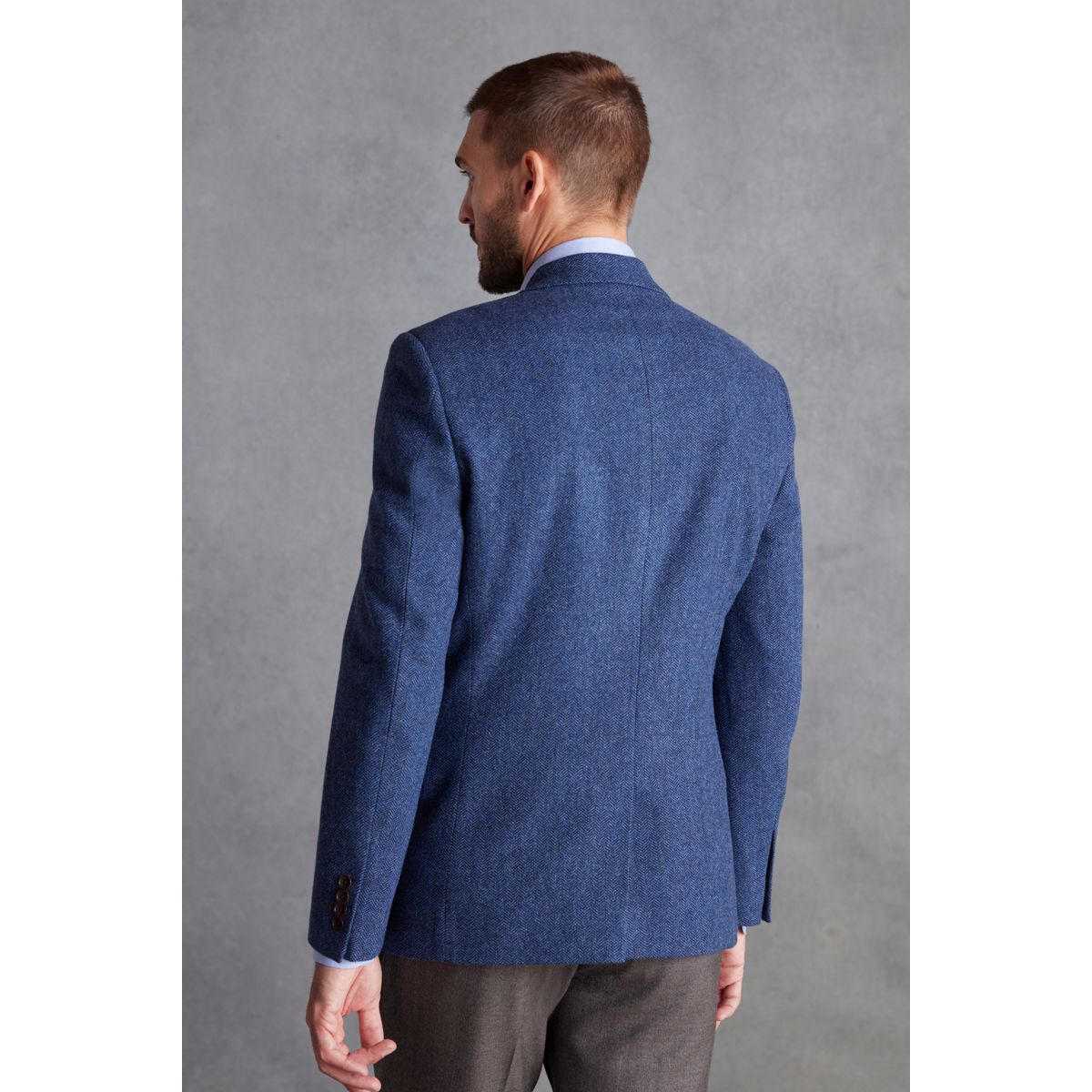 Blazer à chevrons coupe droite bleu, NEXT