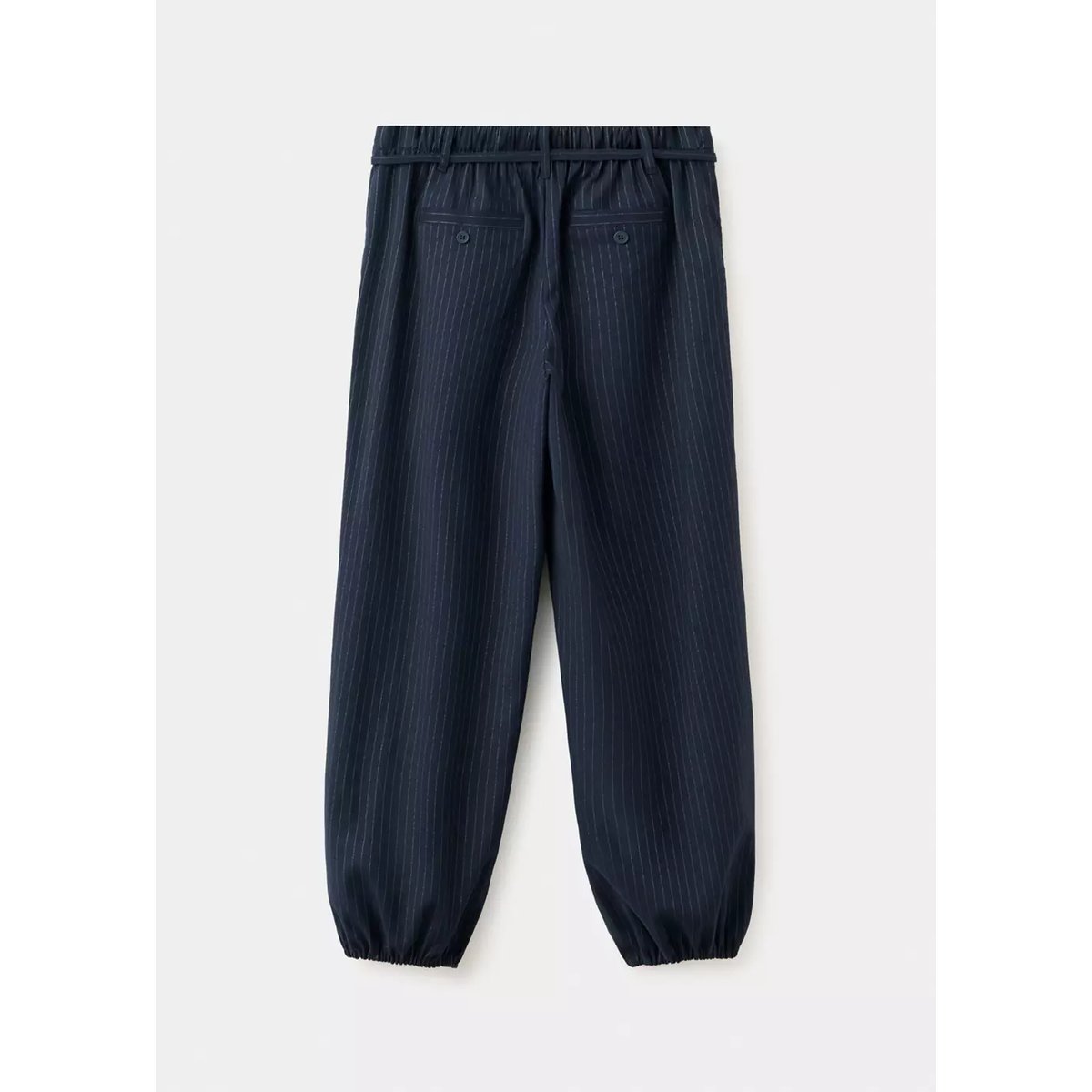 Pantalon bouffant à rayures tennus en fil textile bleu marine, MANGO KIDS