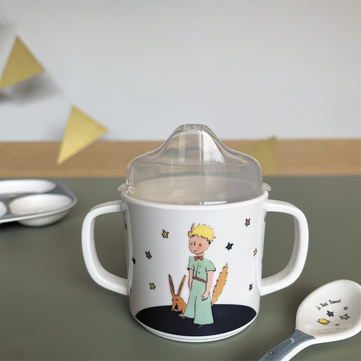 Tasse d'apprentissage antidérapante LE PETIT PRINCE bleu, PETIT JOUR