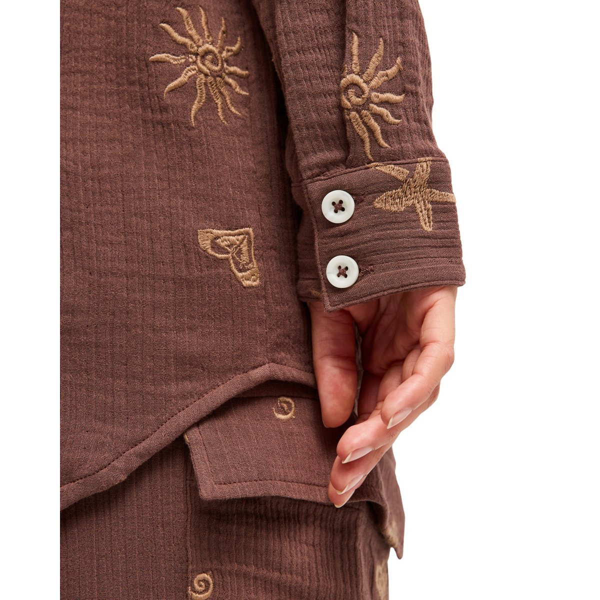 Chemise décontractée à boutons LET IT GO AGAIN EMBY. marron pepper corn sunny ditsy, ROXY