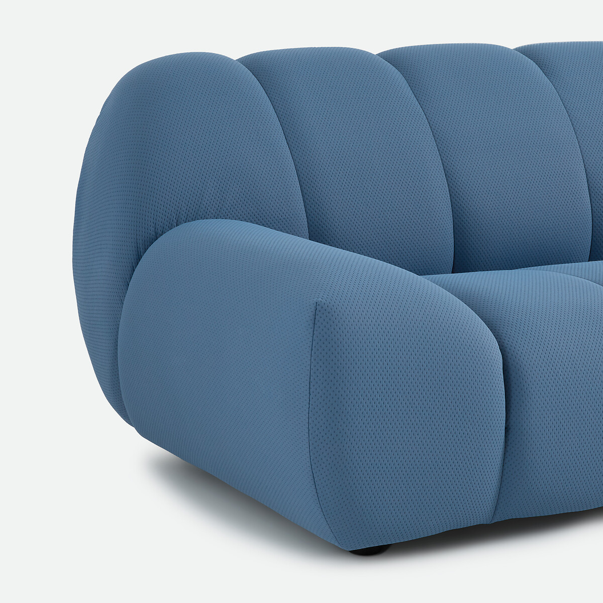 Canapé droit, 4 places, en tissu matelassé, NURIA bleu, LA REDOUTE INTERIEURS
