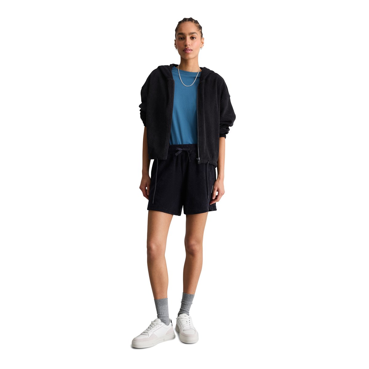 Veste en éponge relaxed en coton organique bleu foncé, MARC O’POLO DENIM