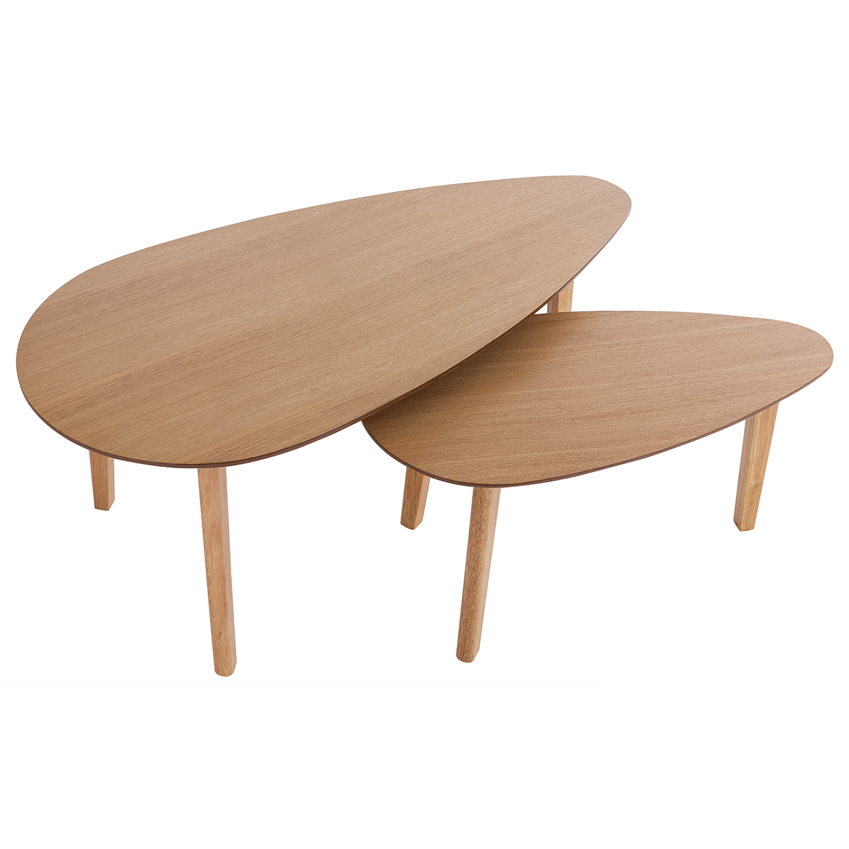 Tables basses scandinaves gigognes en bois (lot de 2) ARTIK chêne clair, MILIBOO